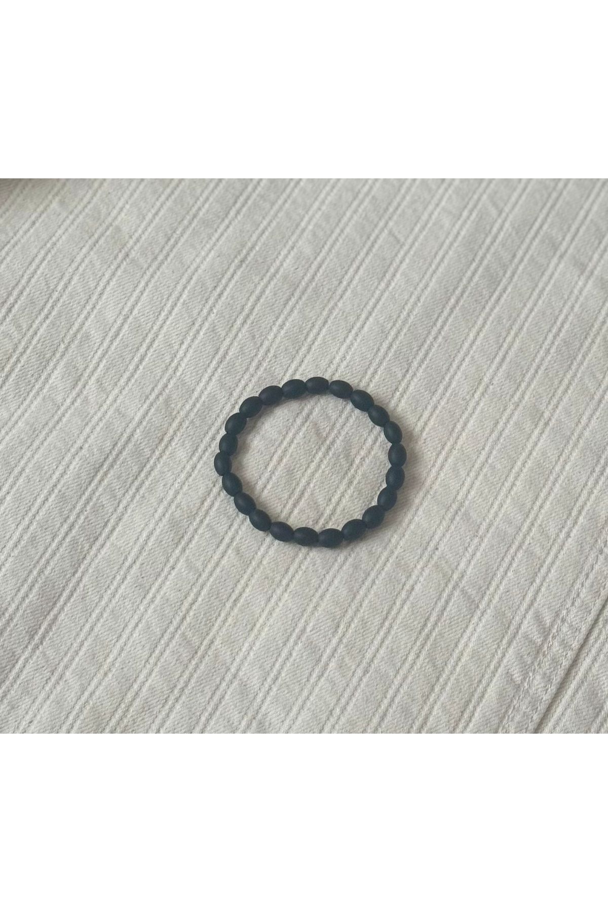 Taş-Mir Mat Obsidyen Bileklik Arpa Kesim