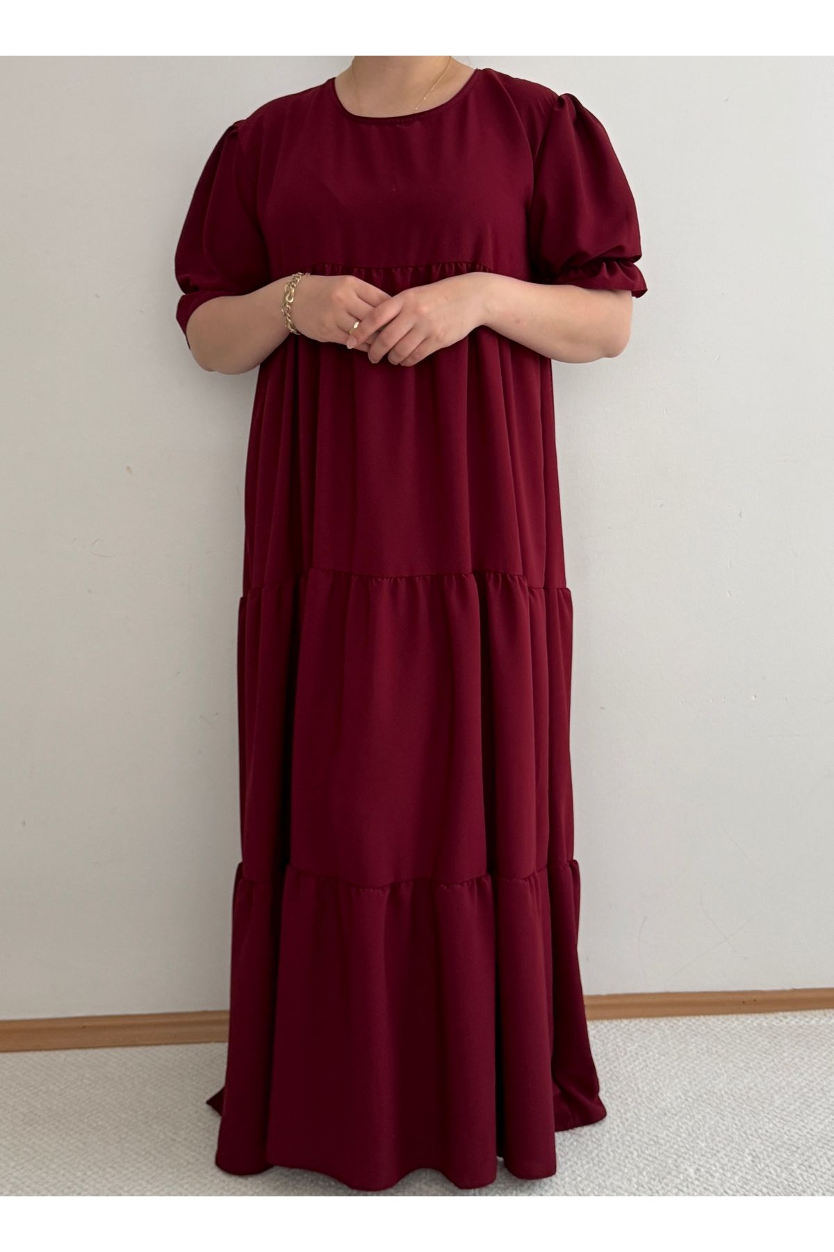 AURAN COUTURE KADIN UZUN RAHAT GÜNLÜK ELBİSE MEDİNE İPEĞİ (Bayramlık)