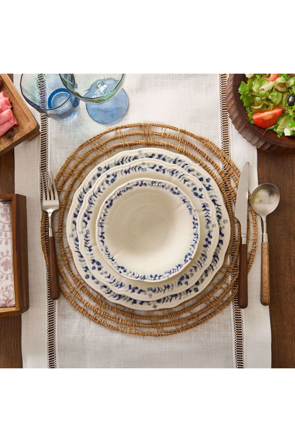 MATMEL Blueness 24 Parça Yemek Takımı - Renkli