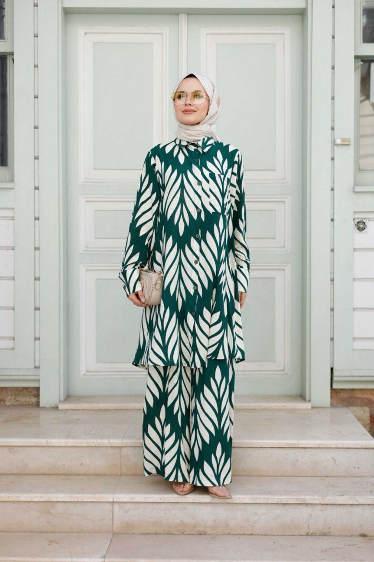 Enans Design Kadın Tesettür 2'Li Takım Tunik & Pantolon