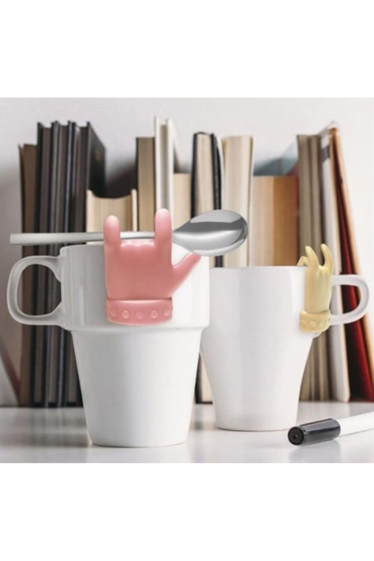 STOREMAX Çay ve Kahve Buddy Seti, 2 Adet, Silikon Kaşık ve Çay Poşeti Tutacağı, BPA İçermez, Ço