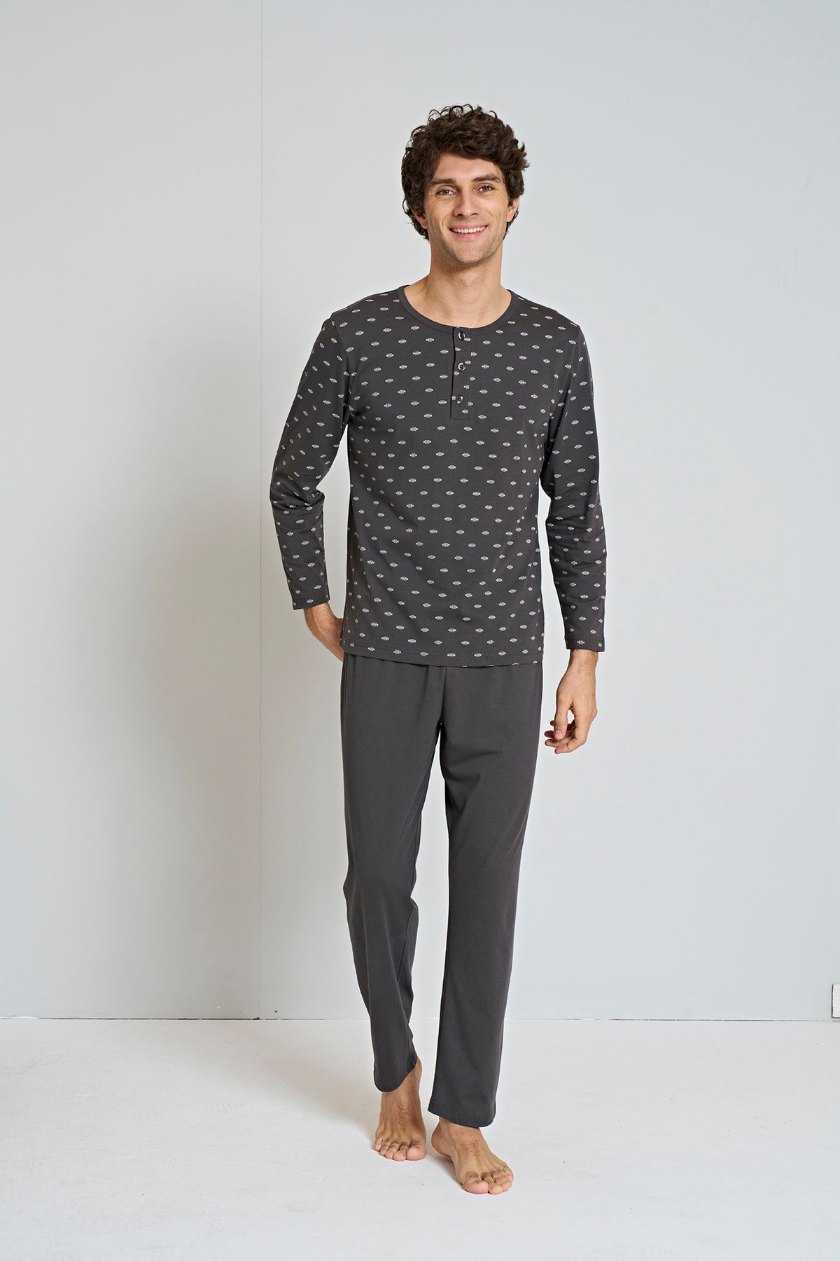 Pijadore Erkek Uzun Kollu Mevsimlik Pijama Takımı