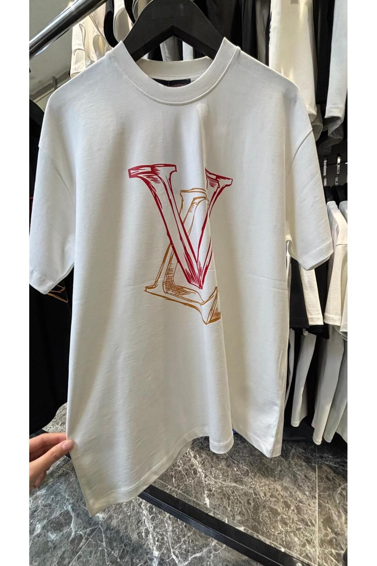 JESSE STORY Erkek - Kadın Unisex Özel "LV" Baskı Tasarım T-shirt