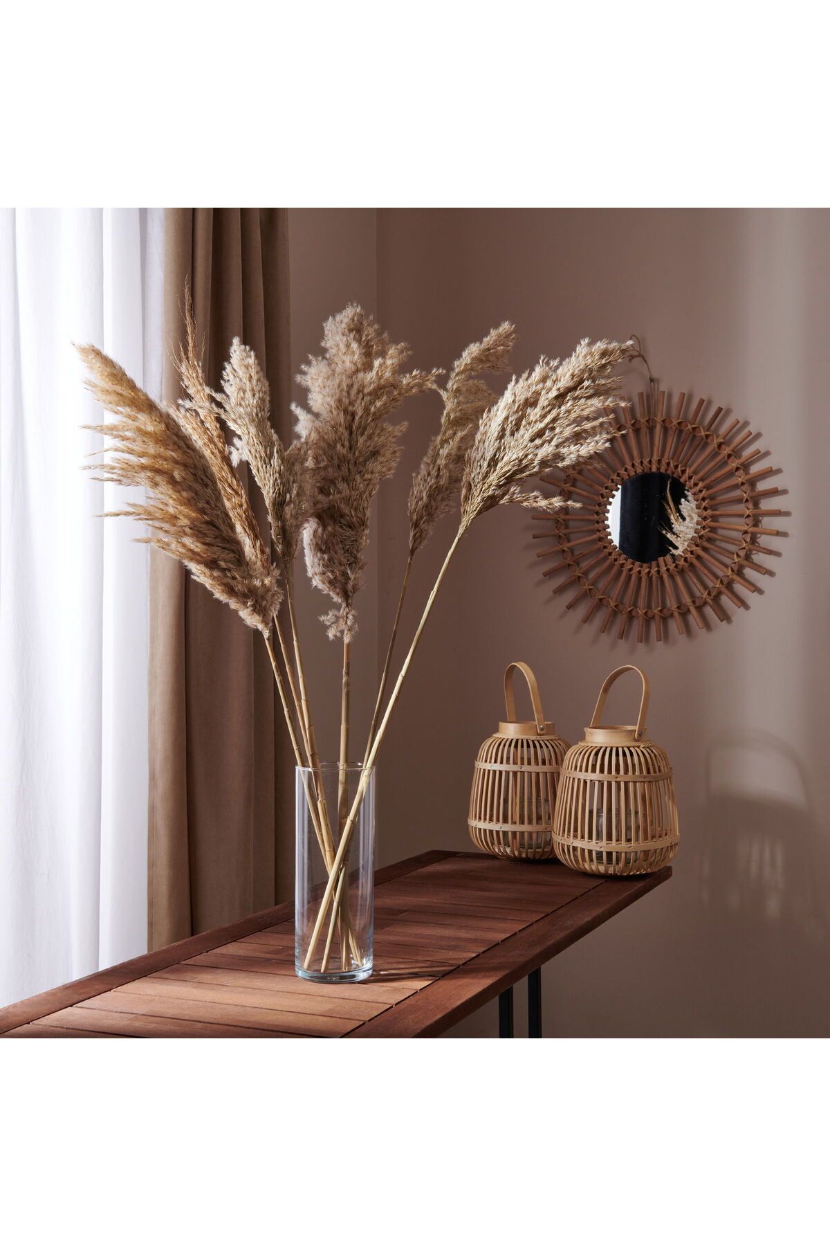 ASPARTAM Pampas Yapay Çiçek - Bej - 90x20 cm