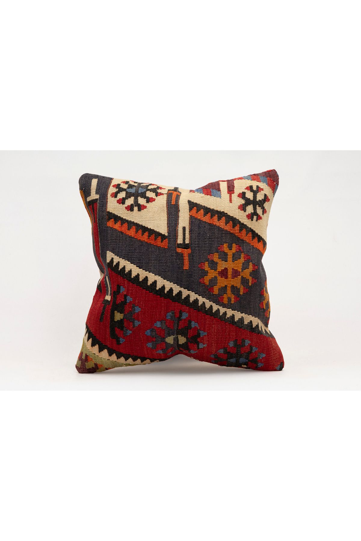 Kilim Whole Sale El Yapımı Kilim'den Yapılmış Vintage Kırlent Kılıfı, Yün, 40x40 Cm