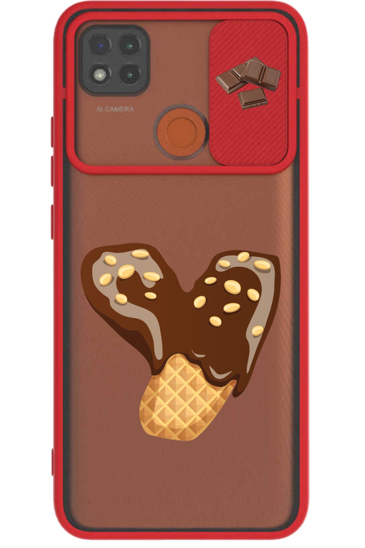 Rotaks Xiaomi Redmi 9c Uyumlu Kılıf Sürgülü Slayt İsme Özel Çikolata Harf Baskılı