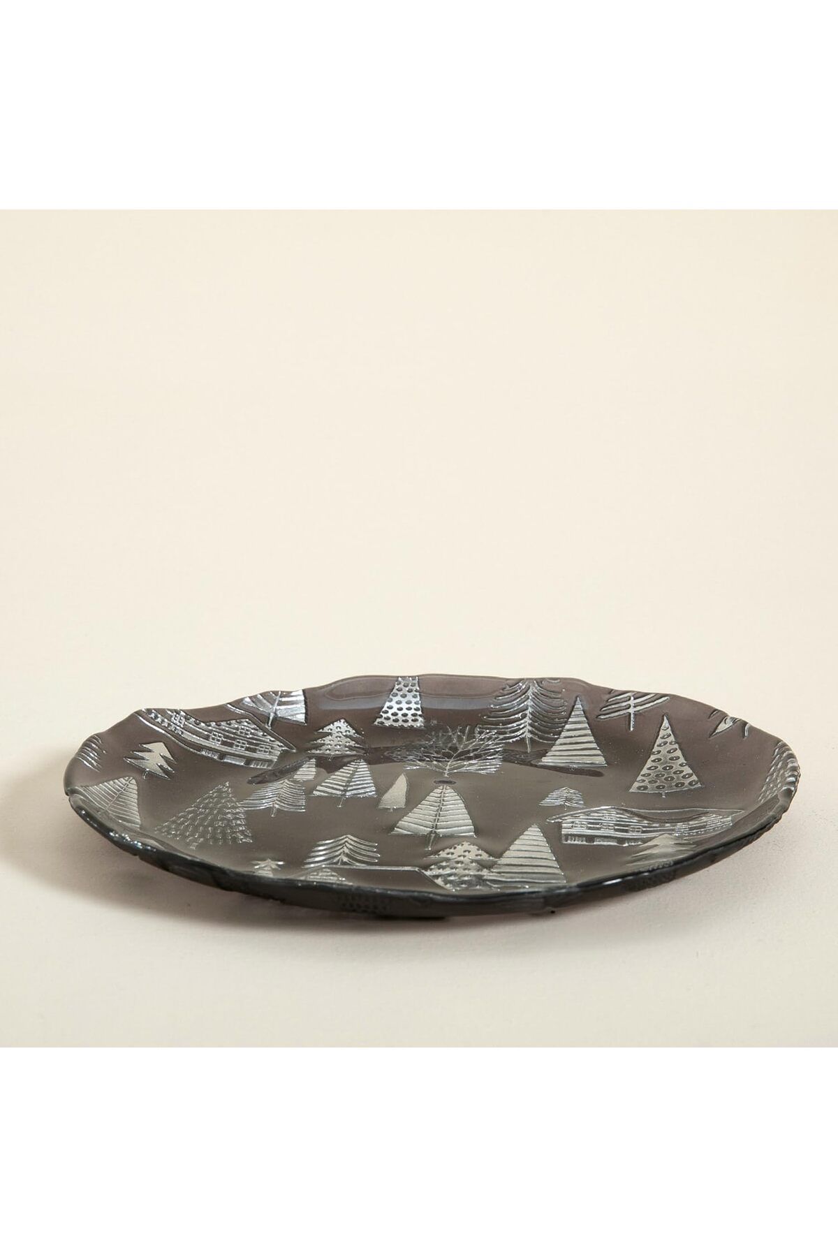 Mu Art Ahşap Mrt Zermatt Pasta Tabağı, Grı/Koyu Gri, 21 cm Art 871301
