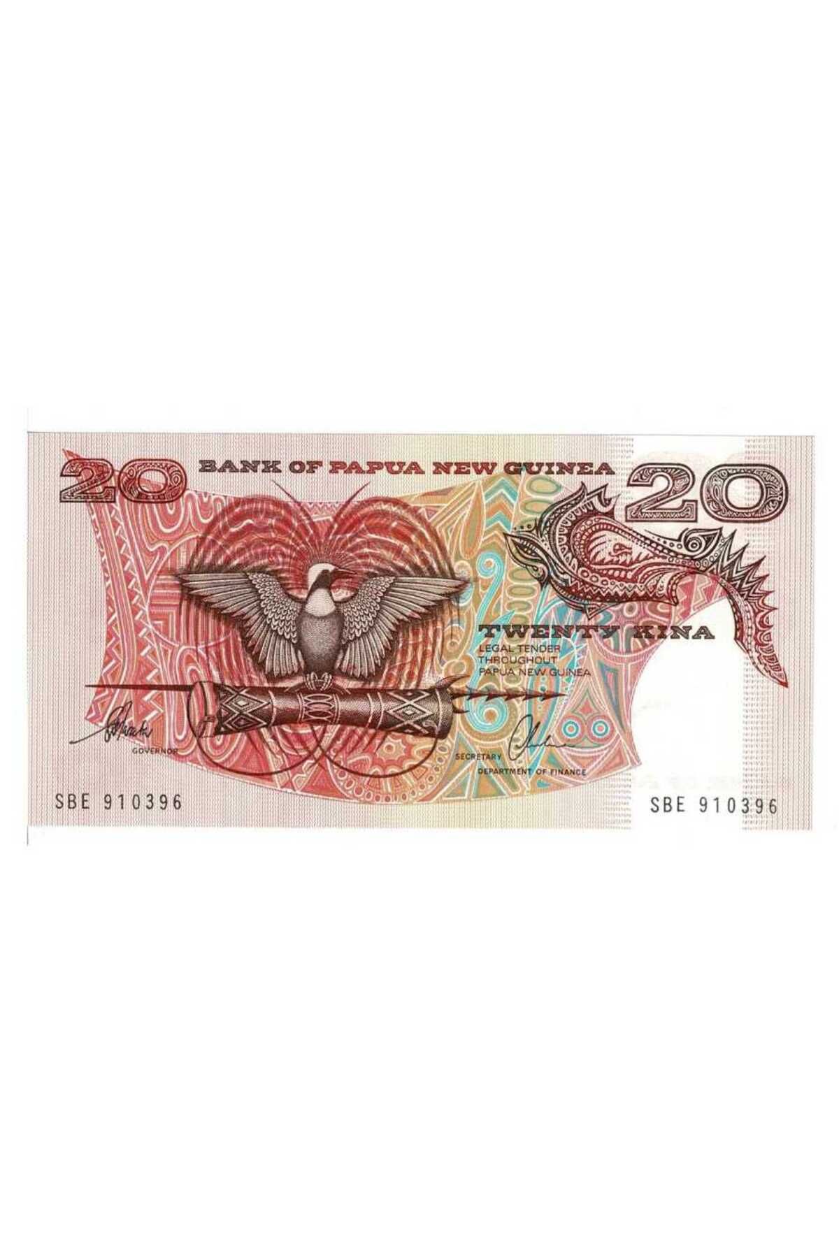 Gökçe Koleksiyon Papua Yeni Gine 20 Kina 1989-2001 ÇİL * P-10c* YKP6109
