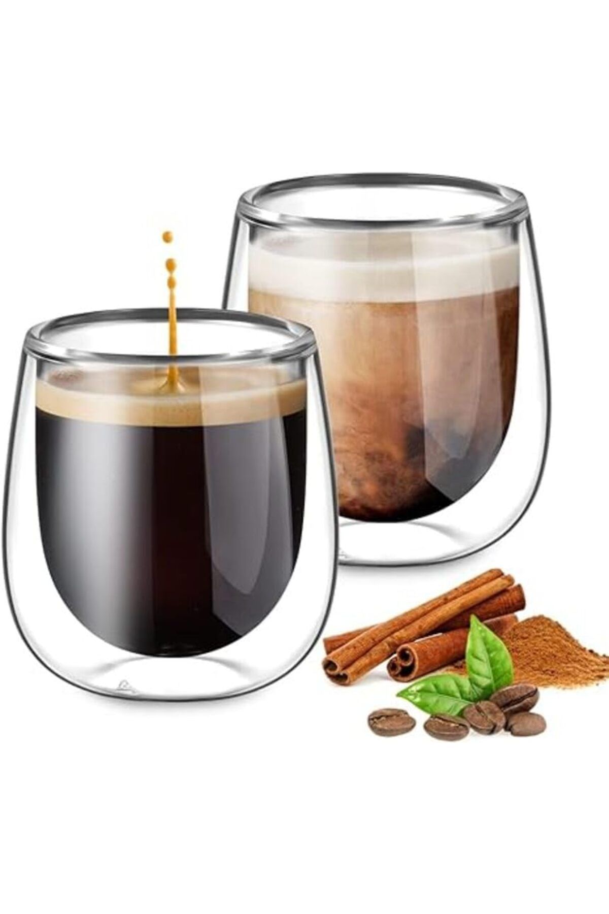 STOREMAX ELZ Keyif: 250ml Çift Cidarlı Americano ve Latte Mojito ve Kokteyl Bardak Seti" FRNTR 1127478