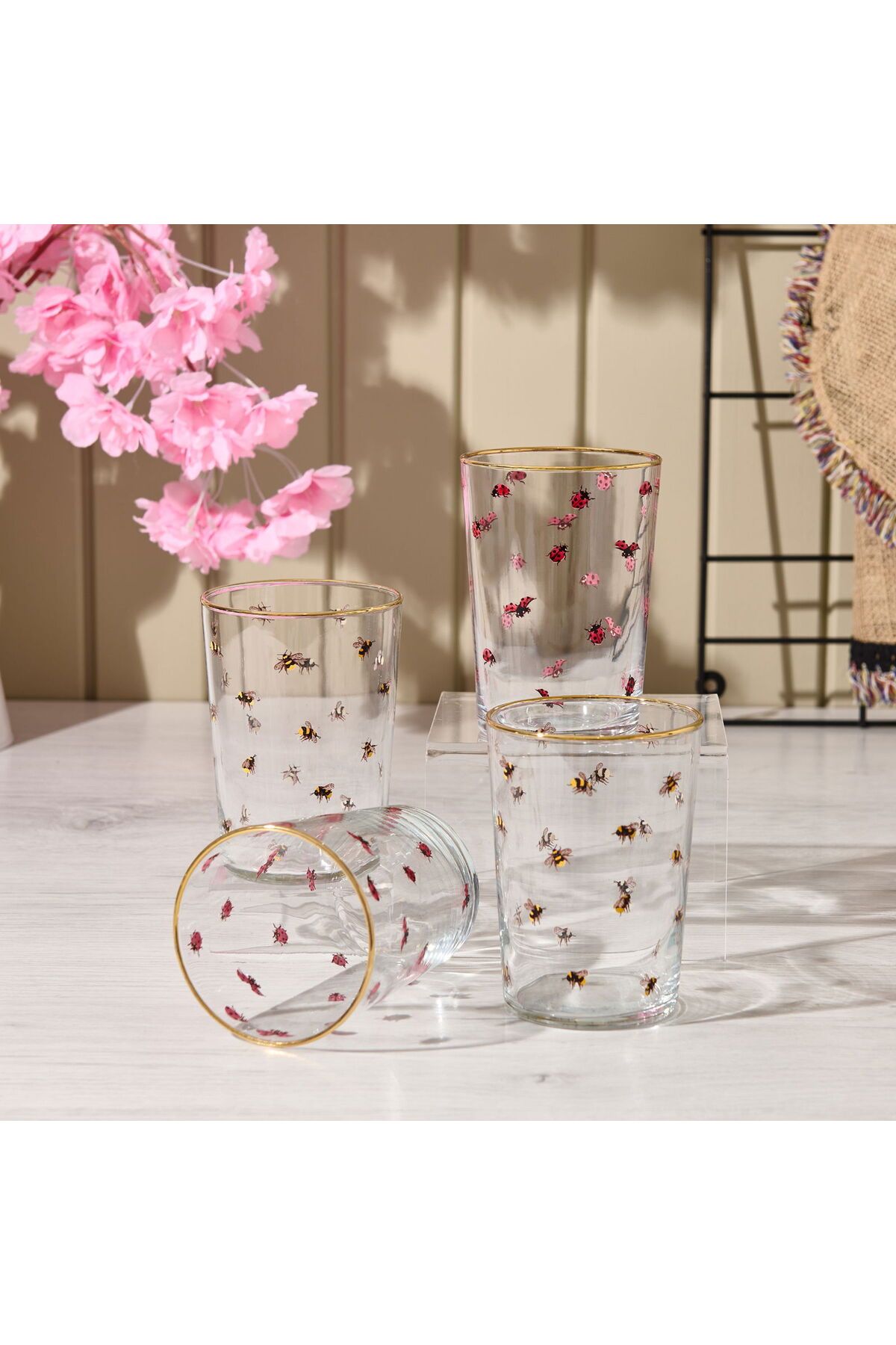 MATMEL Ladybird 4'lü Meşrubat Bardağı - Şeffaf - 510 ml
