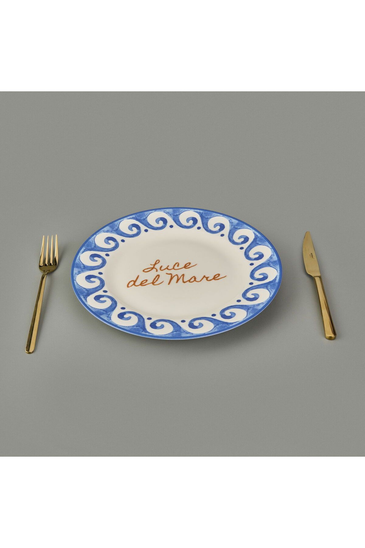 MATMEL Luve Del Mare Servis Tabağı - Krem / Mavi - 27 cm
