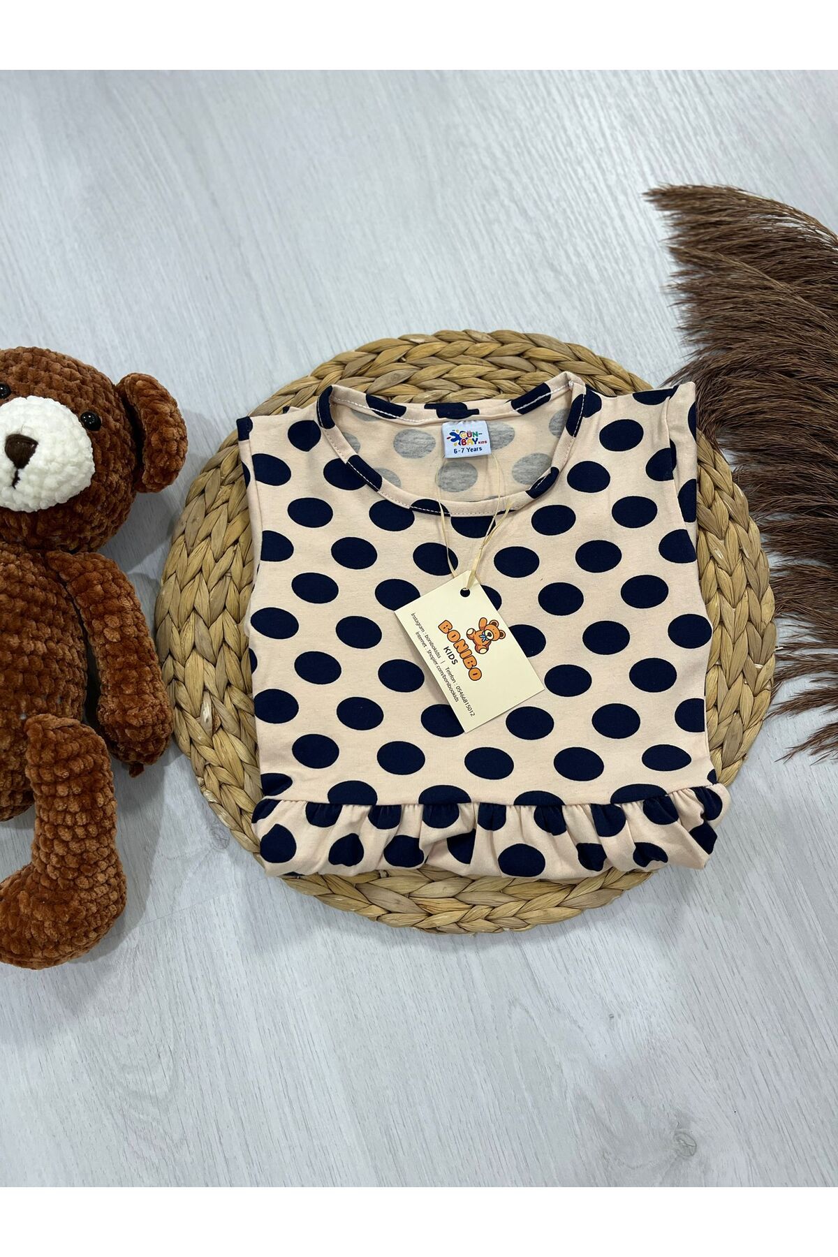 Bonibo Kids Puantiyeli Kız Çocuk Elbise