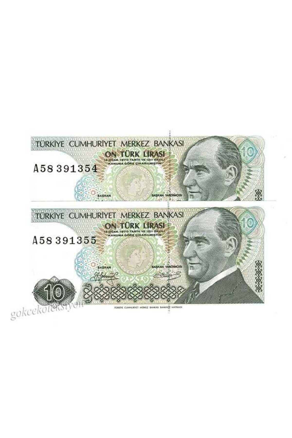 Gökçe Koleksiyon 7.Emisyon 1.Tertip 10 Türk Lirası *ERÖR* Seri Takipli *A58* ÇİL TCK3143
