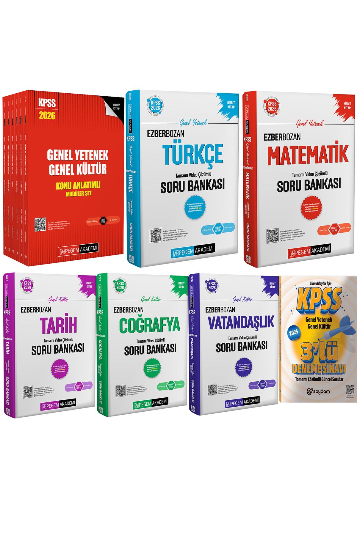Pegem Akademi Yayıncılık 2026 KPSS GYGK Konu Anlatımı 6Kitap-Türkçe-Matematik-Tarih-Coğrafya-Vatandaşlık Çözümlü Soru Bankası