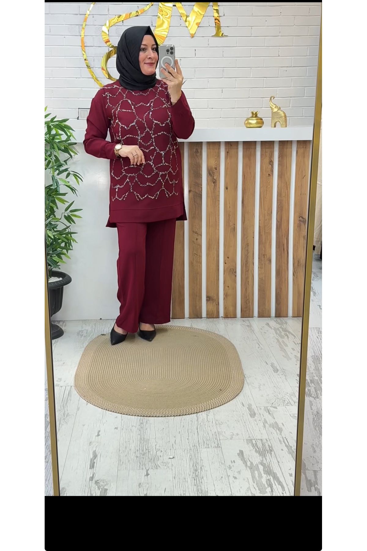 Meryemce Butik IŞILTILI KREP TAKIM