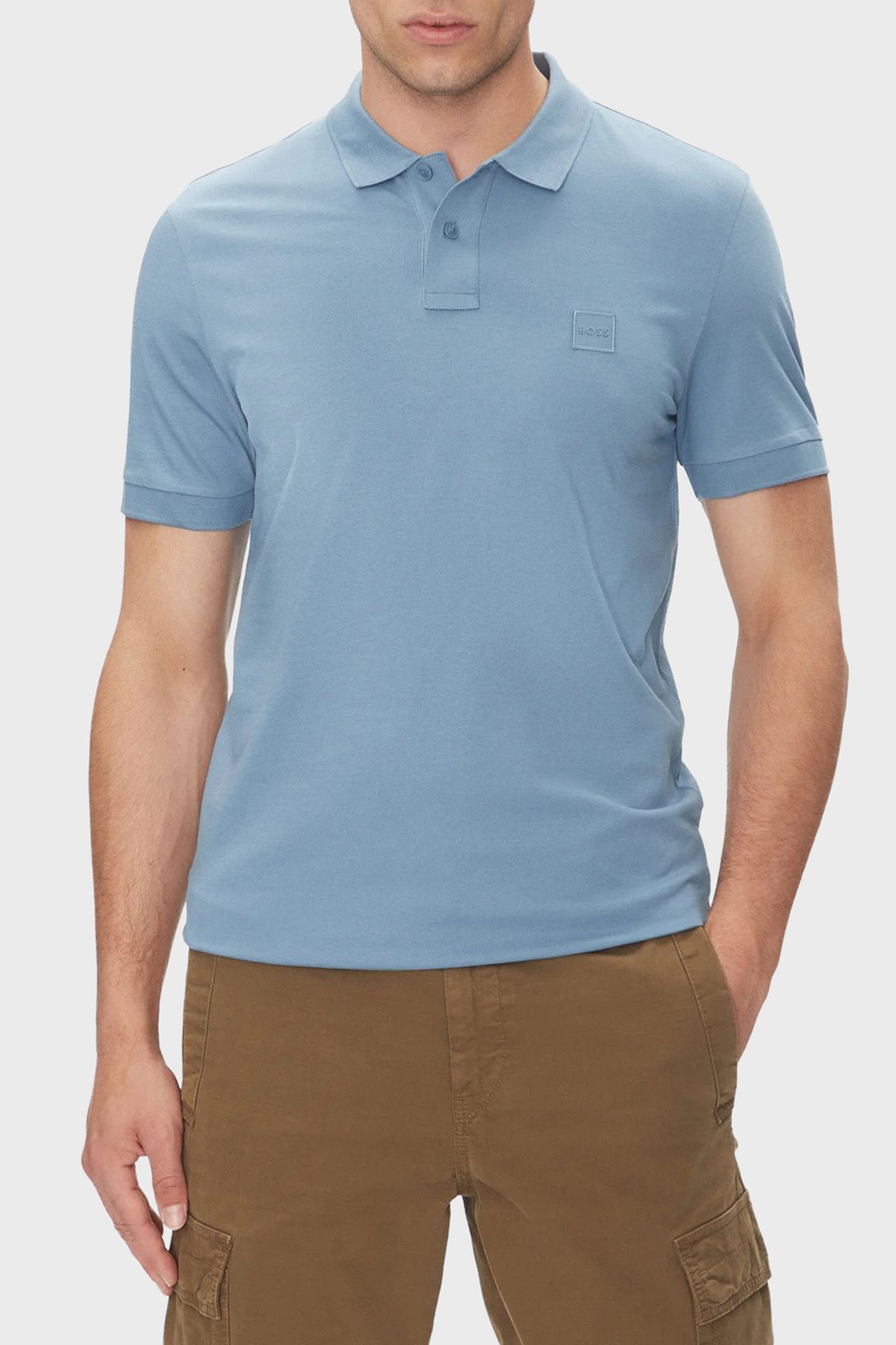 BOSS Streç Pamuklu Slim Fit Düğmeli Polo Yaka T Shirt Erkek POLO YAKA T SHİRT 50507803 462