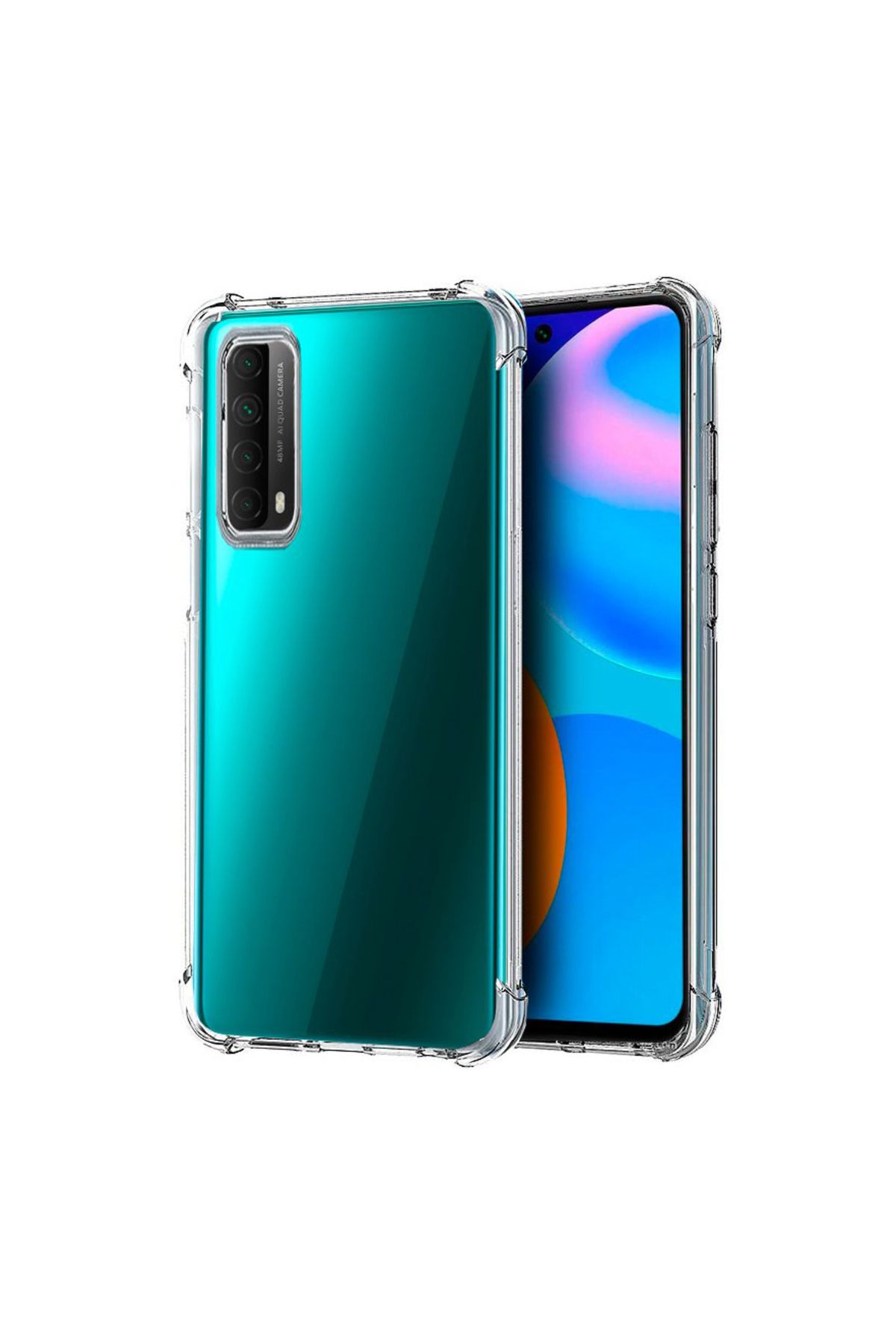 CaseArt Huawei P Smart 2021 ile uyumlu Kapak Köşe Korumalı Airbag Antishock Şeffaf Silikon Kılıf