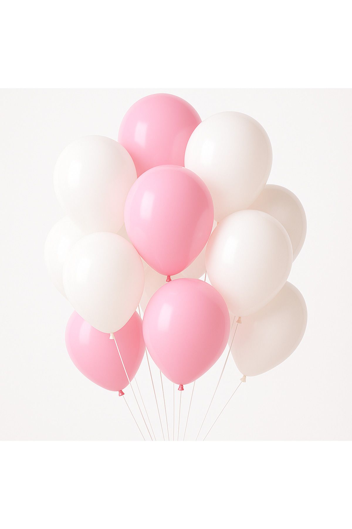 HBK Balon 20li balon paketi 10 toz pembe balon + 10 beyaz balon 12 inç