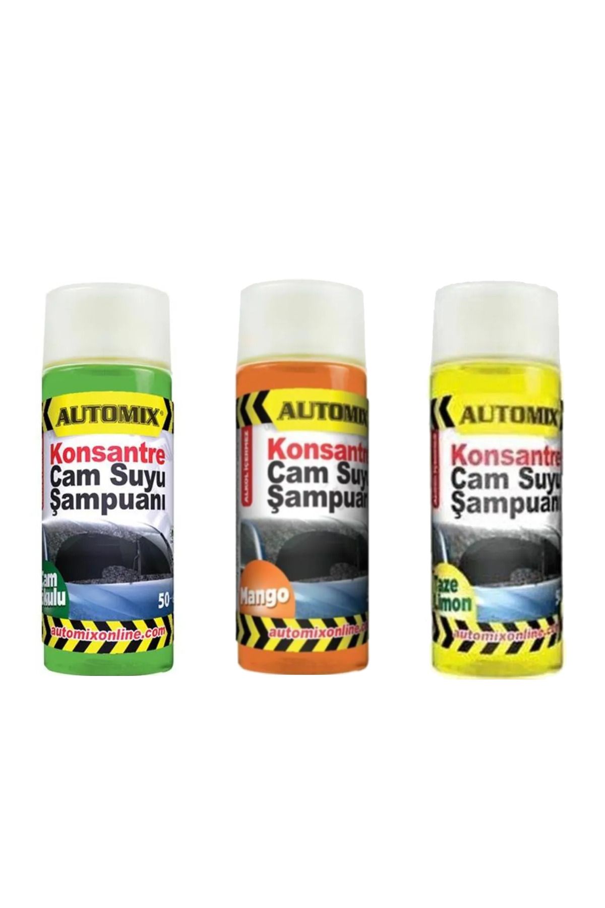 Automix Ultra Temizleyici Cam Suyu Şampuanı – 3’lü Paket | Mango, Çam ve Taze Limon Esansları