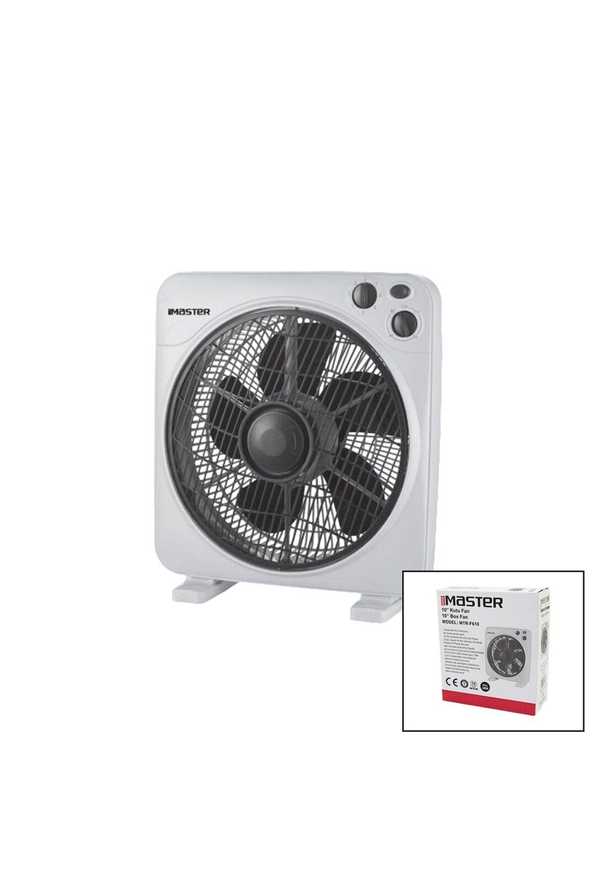 İklimStore 10 İNÇ KUTU FAN VANTİLATÖR 3 KADEME HIZ 6 PLASTİK KANAT 38W 60DK.ZAMAN AYARLI MTR-F610 (5131)