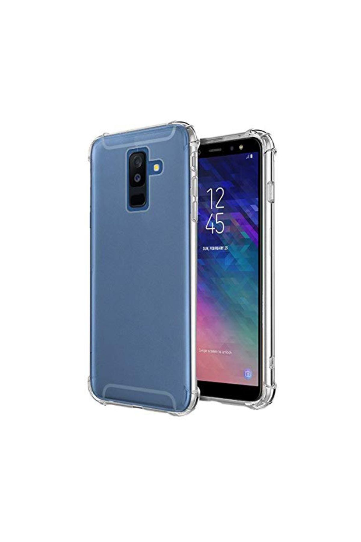 CaseArt Samsung Galaxy A6 Plus 2018 ile uyumlu Kapak Köşe Korumalı Airbag Antishock Şeffaf Silikon Kılıf