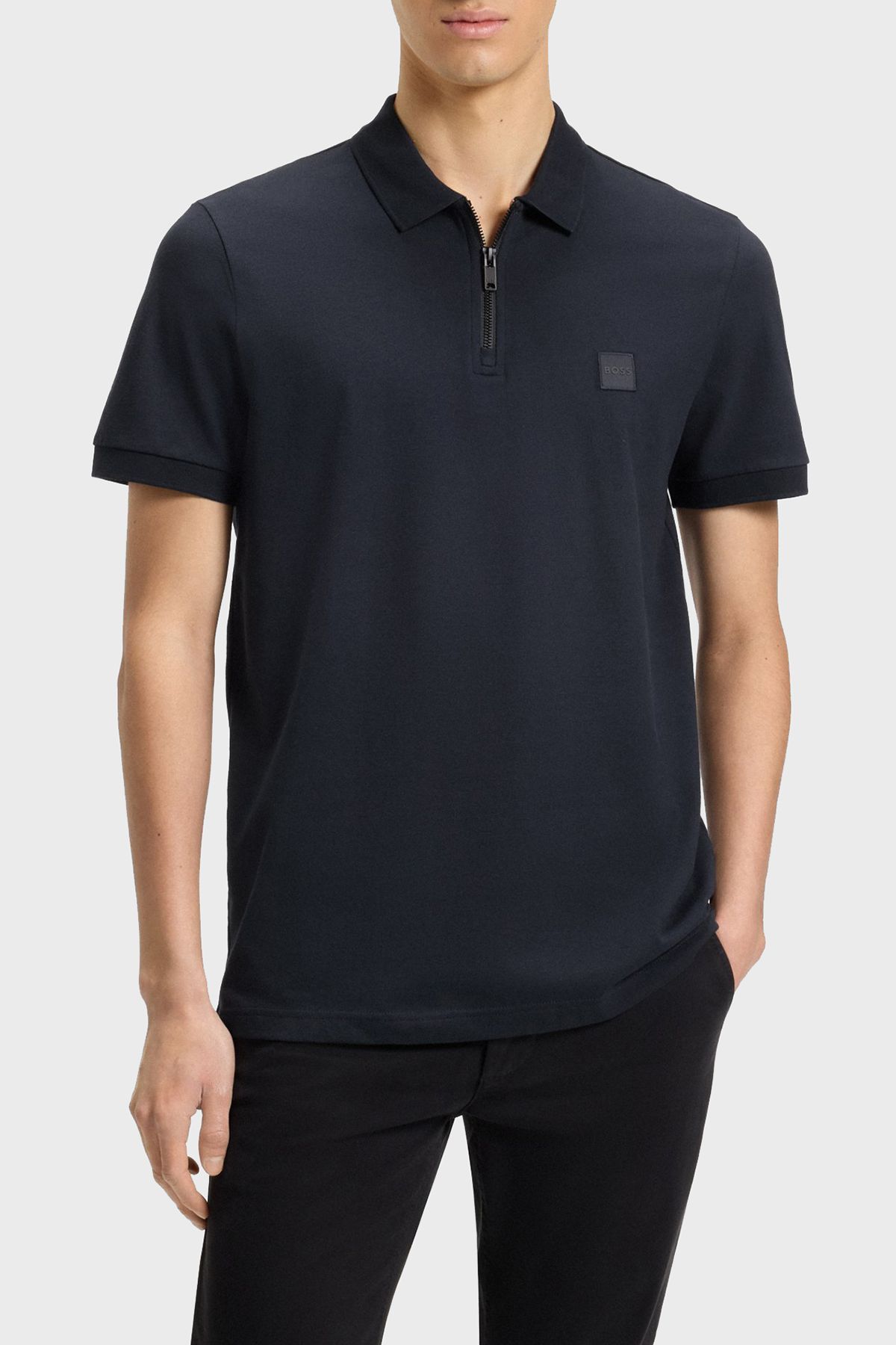 BOSS Pamuklu Slim Fit Yarım Fermuarlı Polo Yaka T Shirt Erkek POLO YAKA T SHİRT 50537507 404