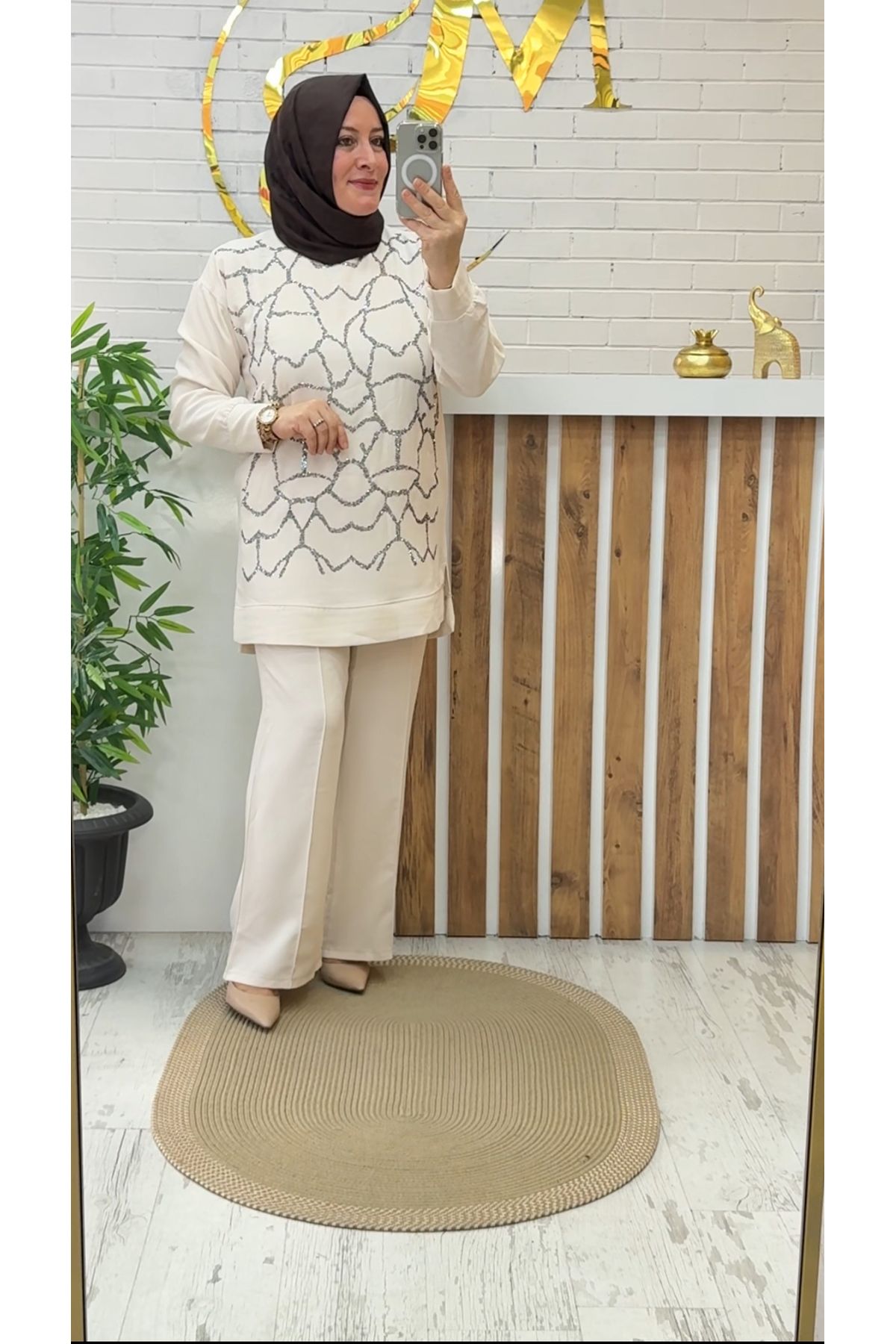 Meryemce Butik IŞILTILI KREP TAKIM
