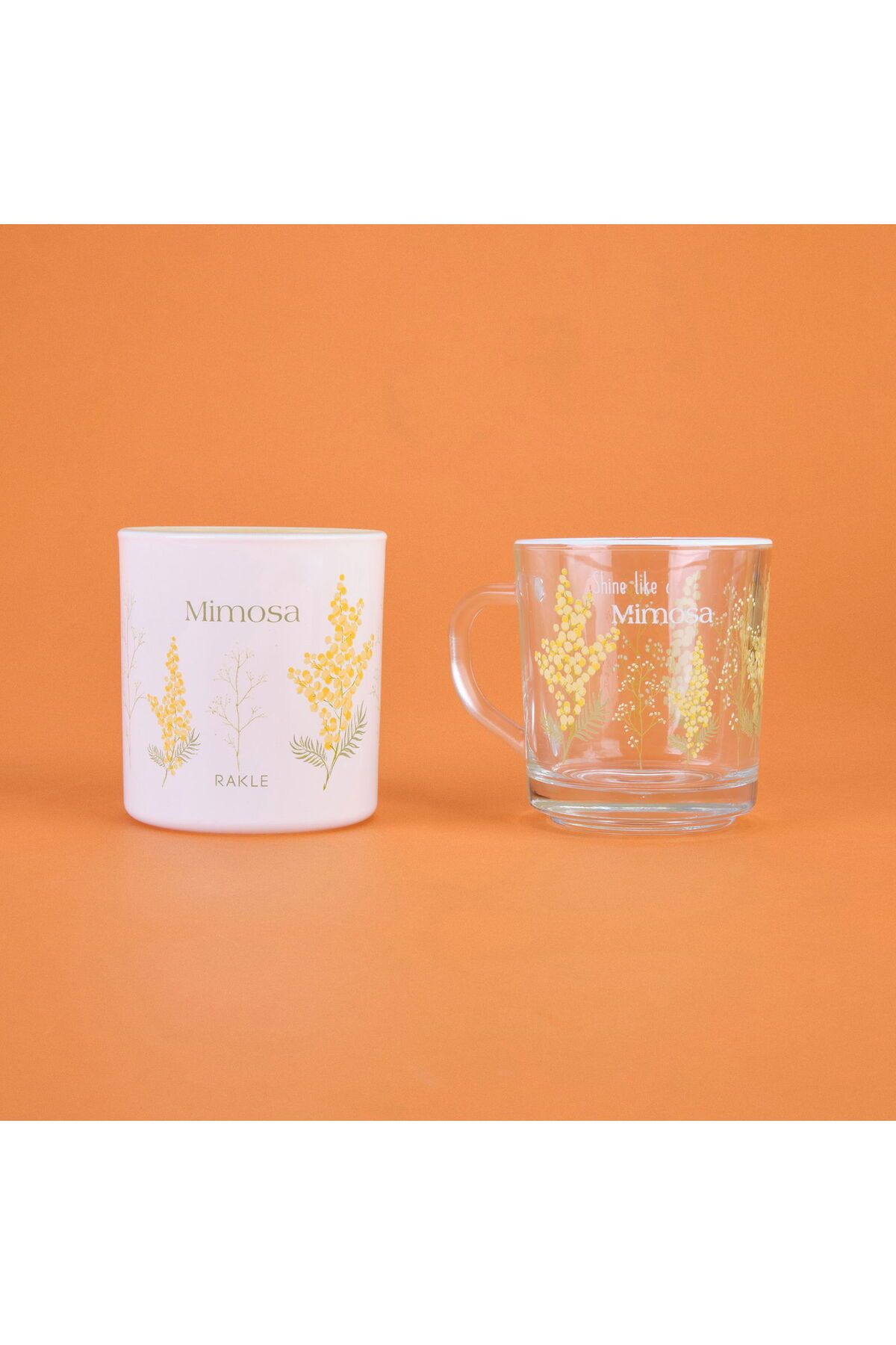 MATMEL Mimosa Kupa ve Mum Seti - Renkli - 250 ml