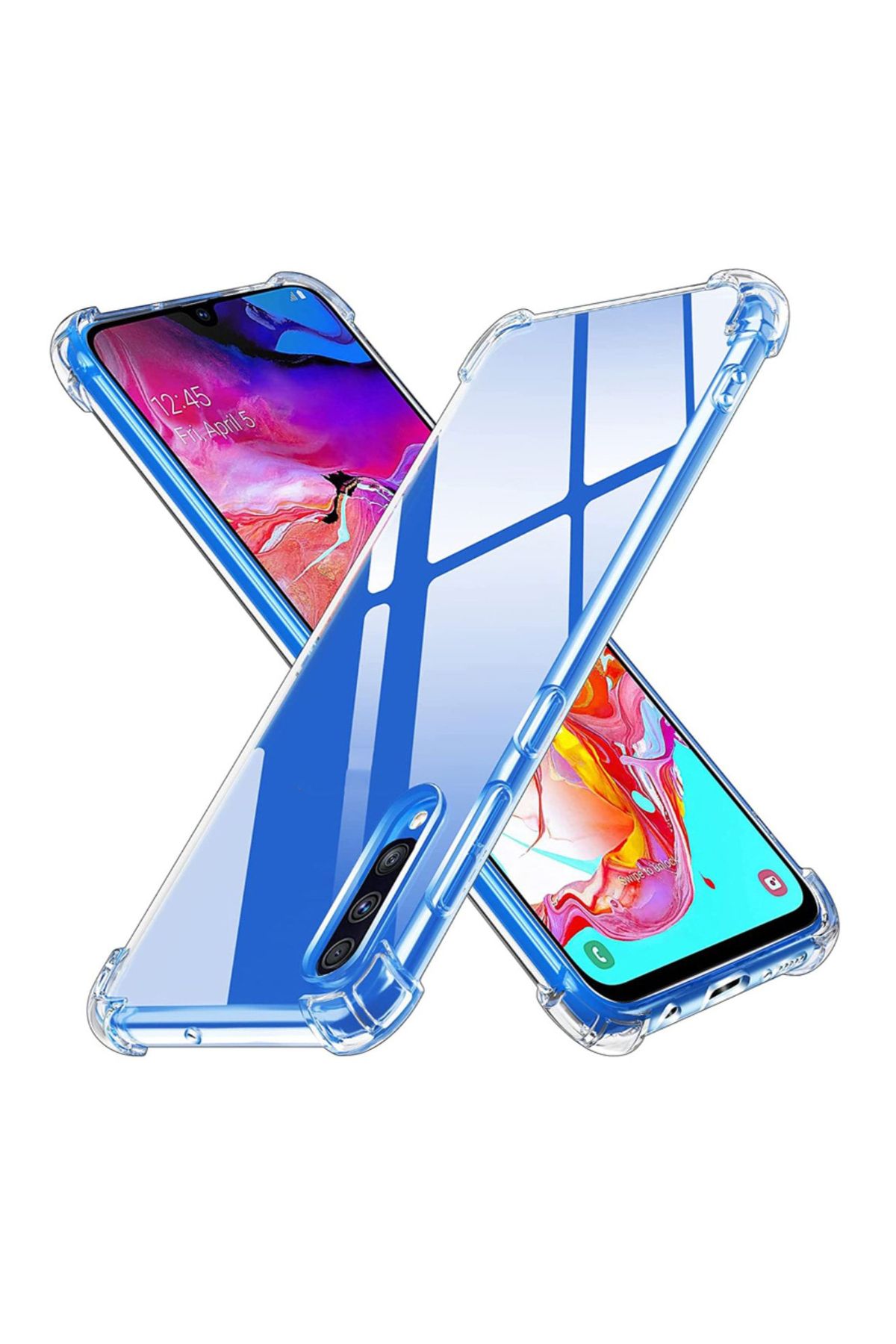 CaseArt Samsung Galaxy A7 2018 ile uyumlu Kapak Köşe Korumalı Airbag Antishock Şeffaf Silikon Kılıf