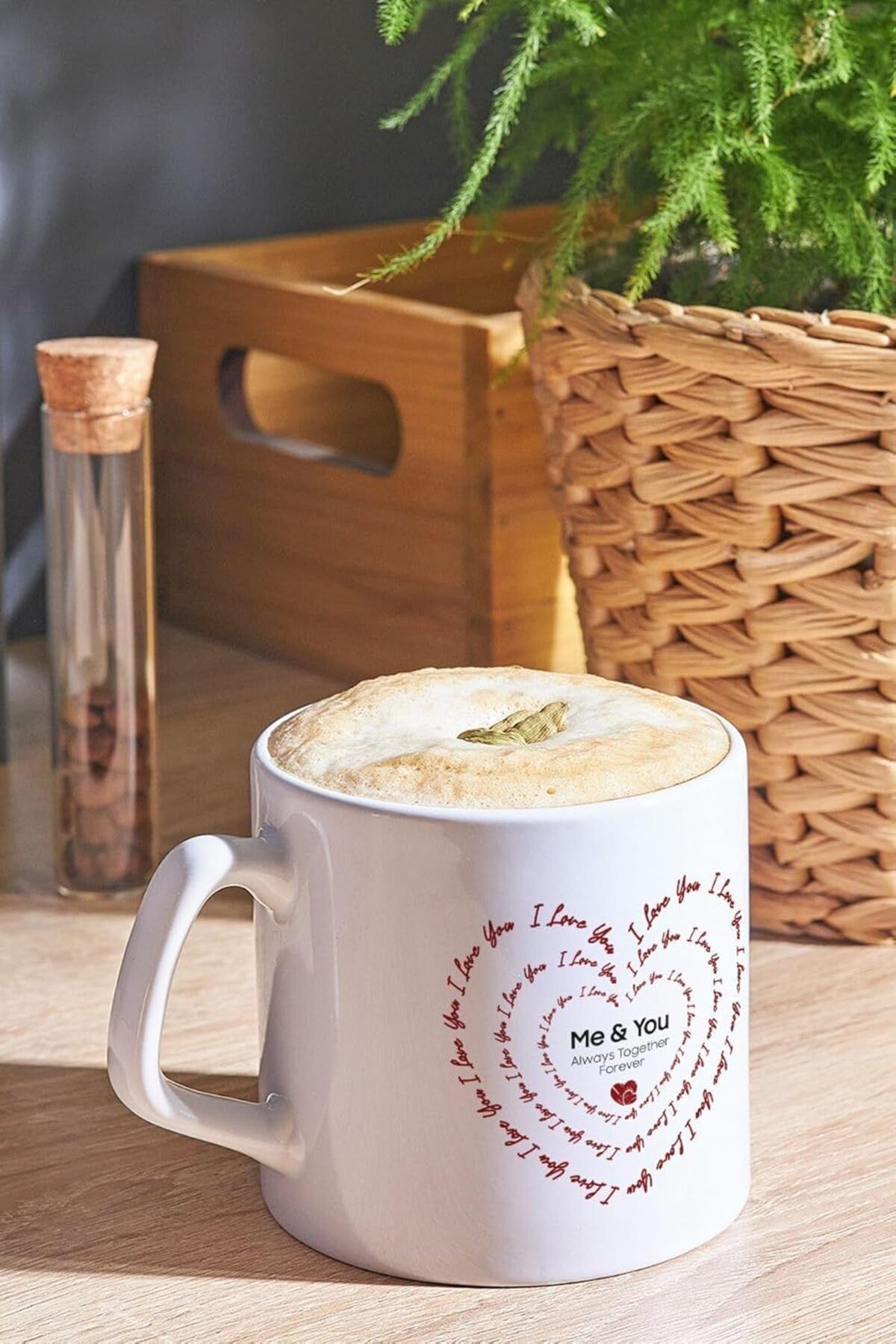 STOREMAX ELZ I Love You Kalp Desenli Kahve Fincanı 225Ml FRNTR 1127478