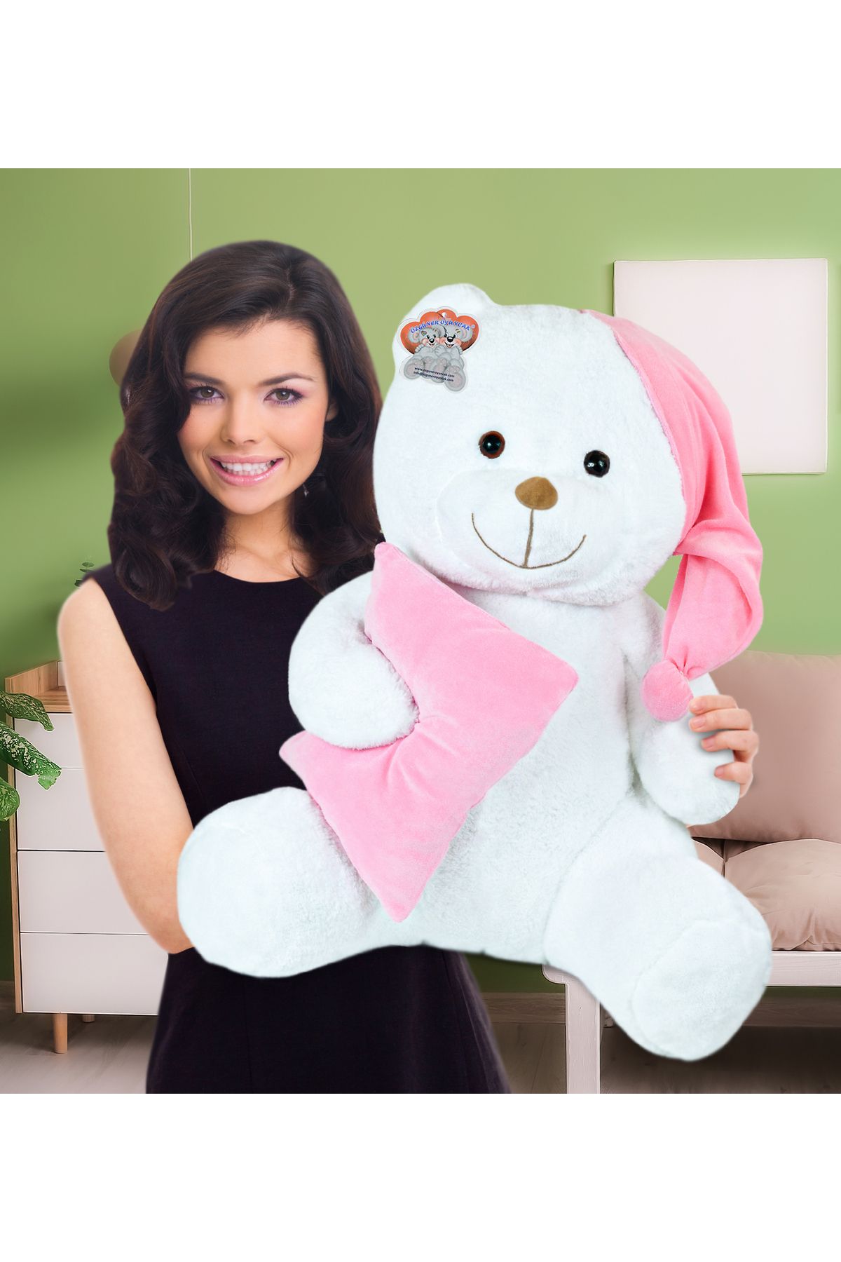 Özgüner Oyuncak Yastıklı Uyku Arkadaşı 80cm Peluş Ayıcık