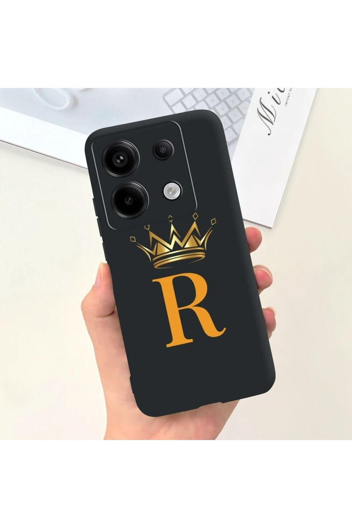 Rotaks Xiaomi Redmi Note 13 Pro 4G Uyumlu Kılıf Silikon Esnek İsme Özel Baskılı Harf