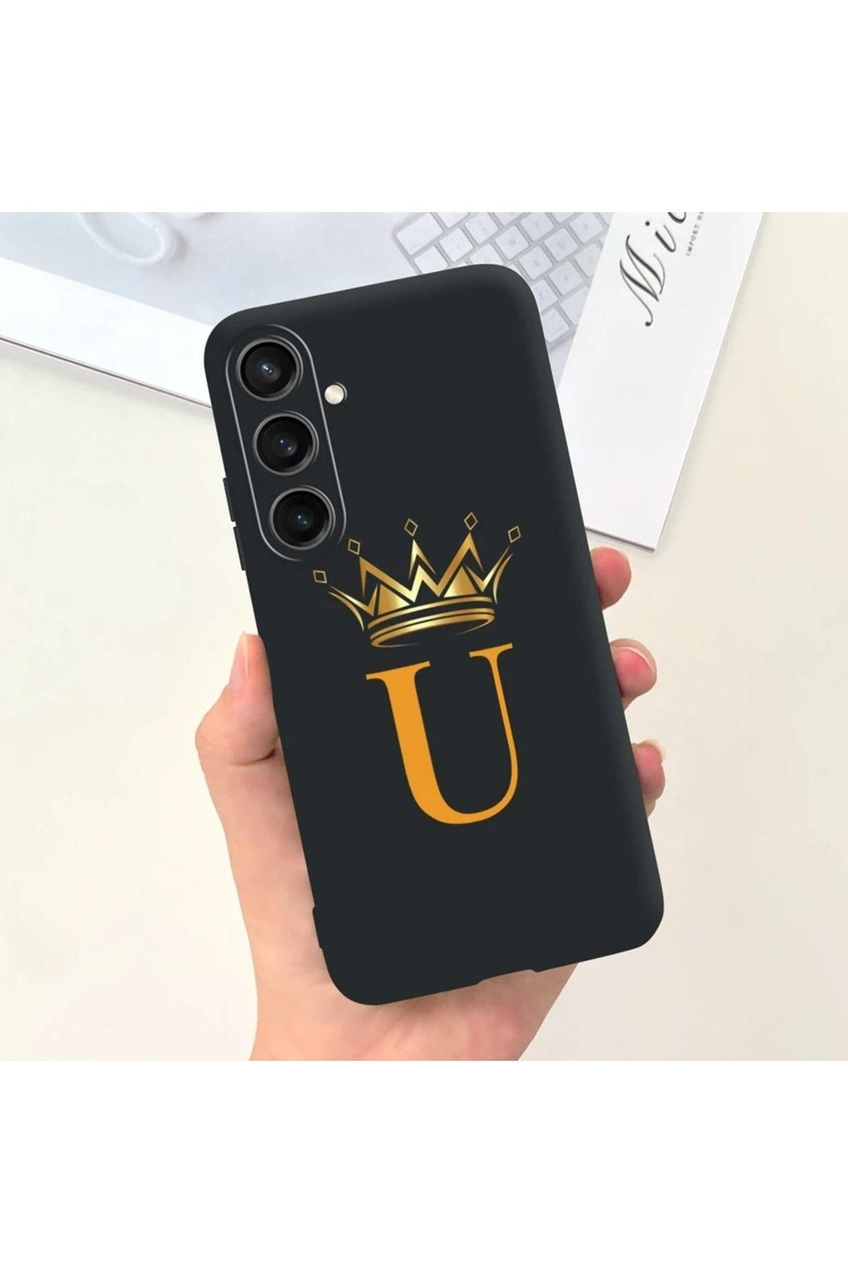 Rotaks Samsung Galaxy A15 Uyumlu Kılıf Silikon Esnek İsme Özel Baskılı Harf