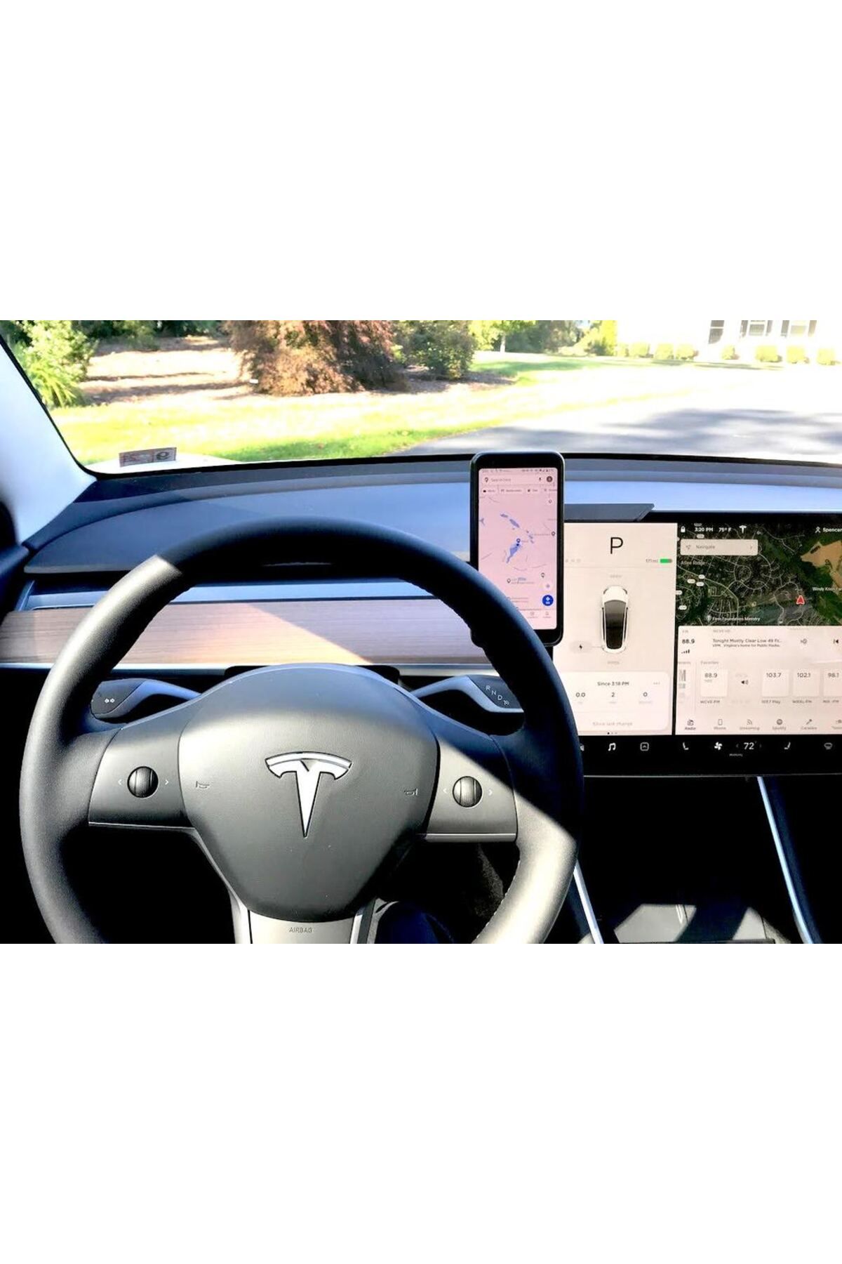 Lucest Tesla Model 3 Uyumlu Telefon, Pop Soketi, 17mm Top için Ekran Montajı (Plastik Aparattır!!!)