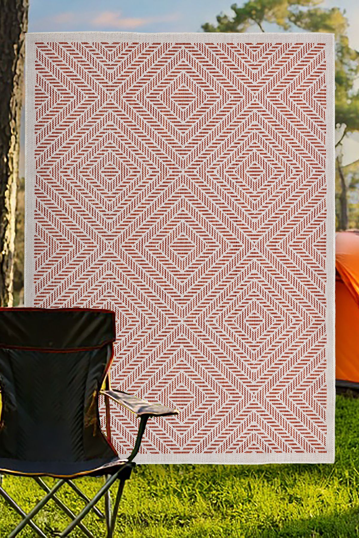 Giza Home Eco Katlanabilir Sisal Balkon Teras Bahçe Piknik Kamp Mutfak Dokuma Halı Kilim