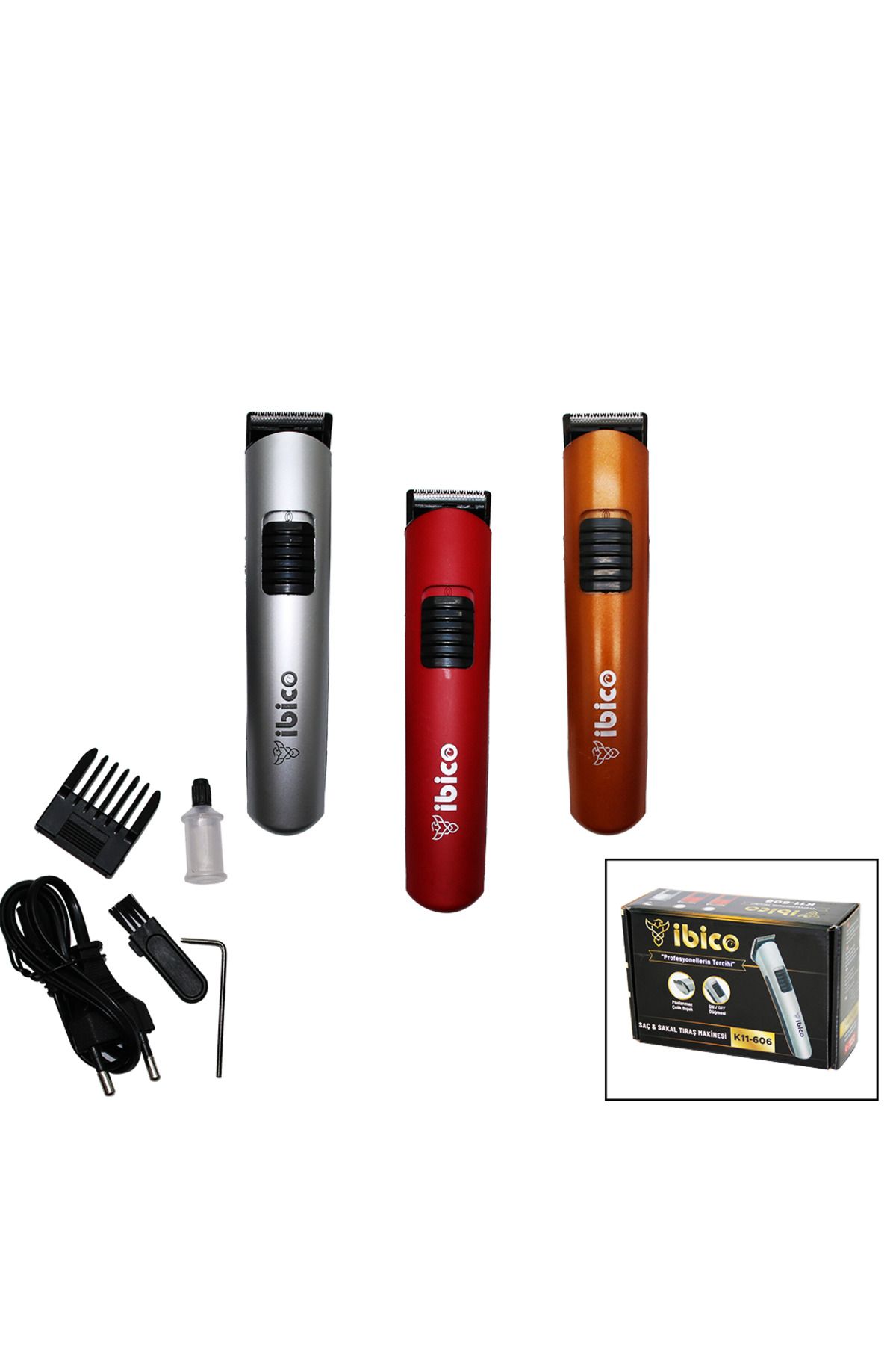 STOREMAX svticaret SAÇ SAKAL KESME TRAŞ MAKİNESİ AYARALI TARAK - KIRMIZI-TURUNCU-GRİ GÖVDE mhm 1053513