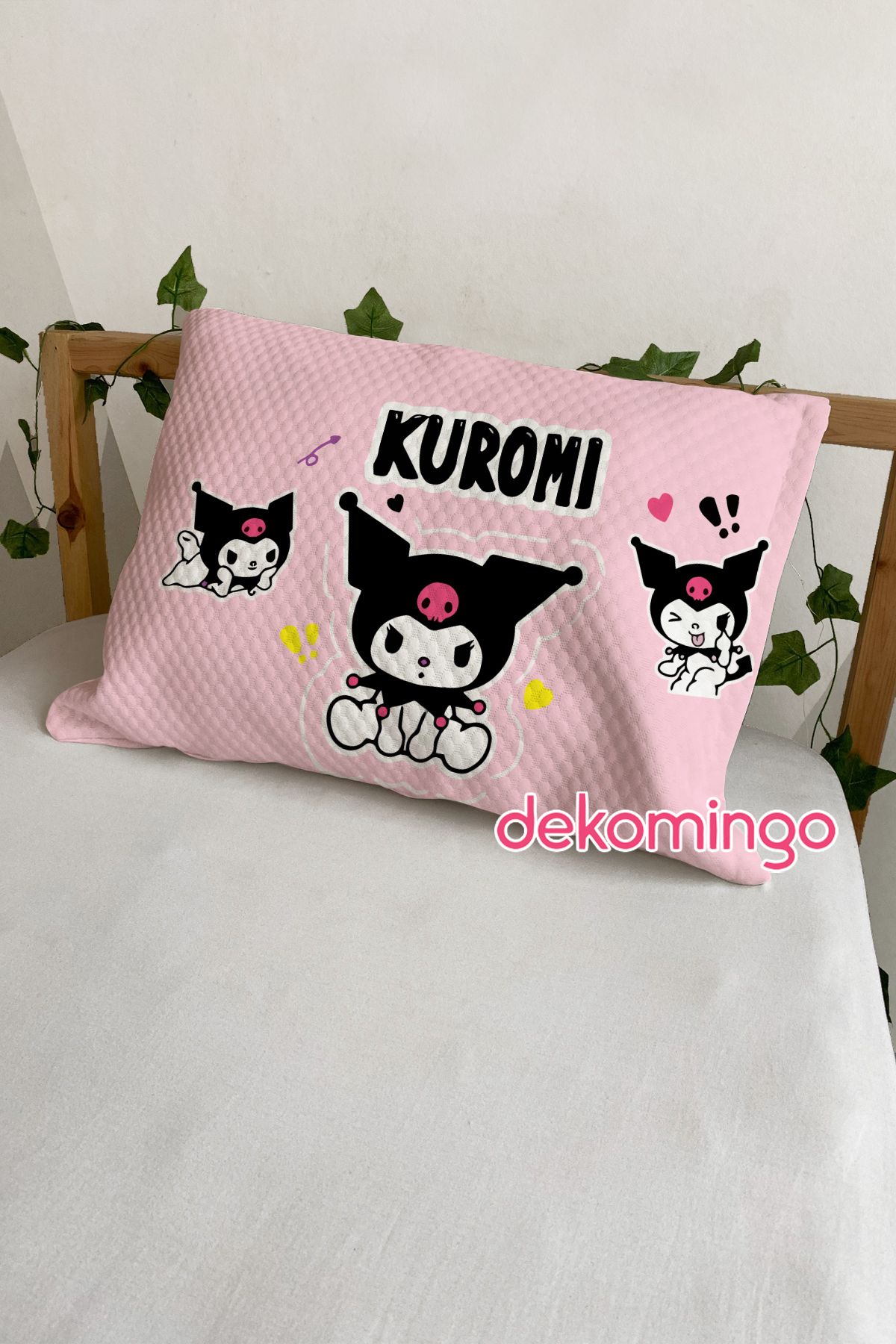 dekomingo KUROMİ ÜÇLÜ PEMBE 2 ADET YASTIK KILIFI