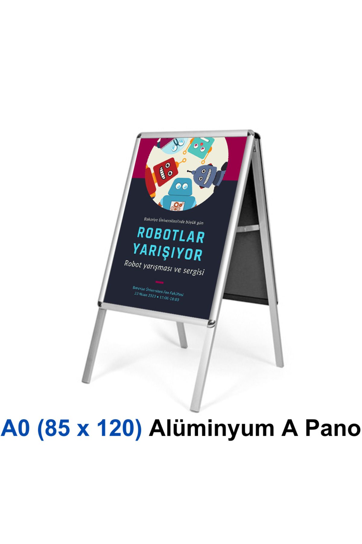 Karlobi A0 Alüminyum A Pano (85x120 cm) – | Çift Taraflı Katlanabilir | - | Reklam Standı |
