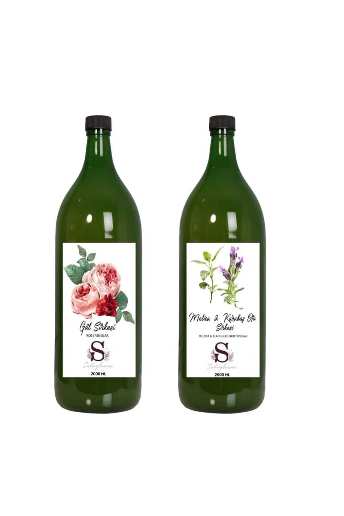 Süheylaana Doğal Gül Sirkesi 2000 Ml - Doğal Melisa Karabaş Otu Sirkesi 2000 Ml