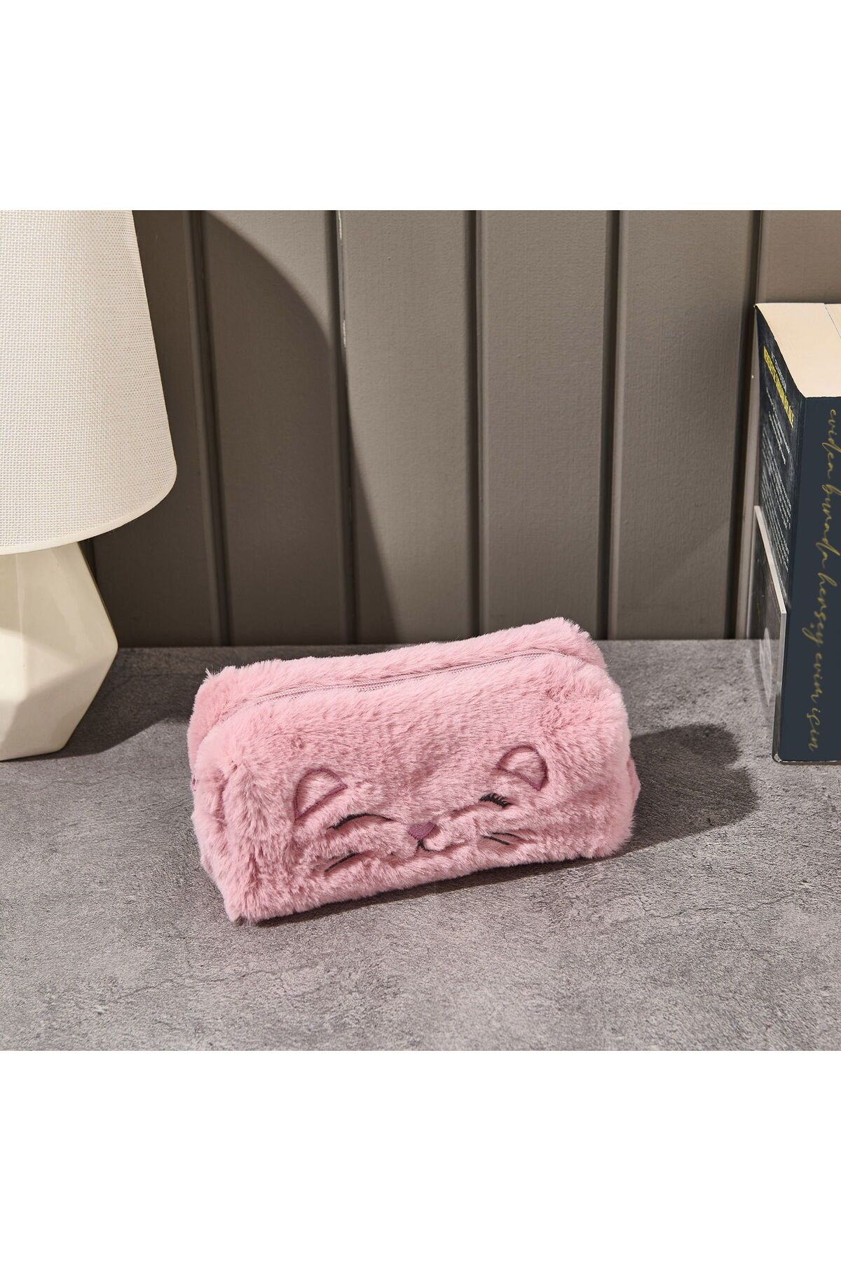 MATMEL Rabbit Desenli Peluş Kalemlik - Pembe - 22x12 cm