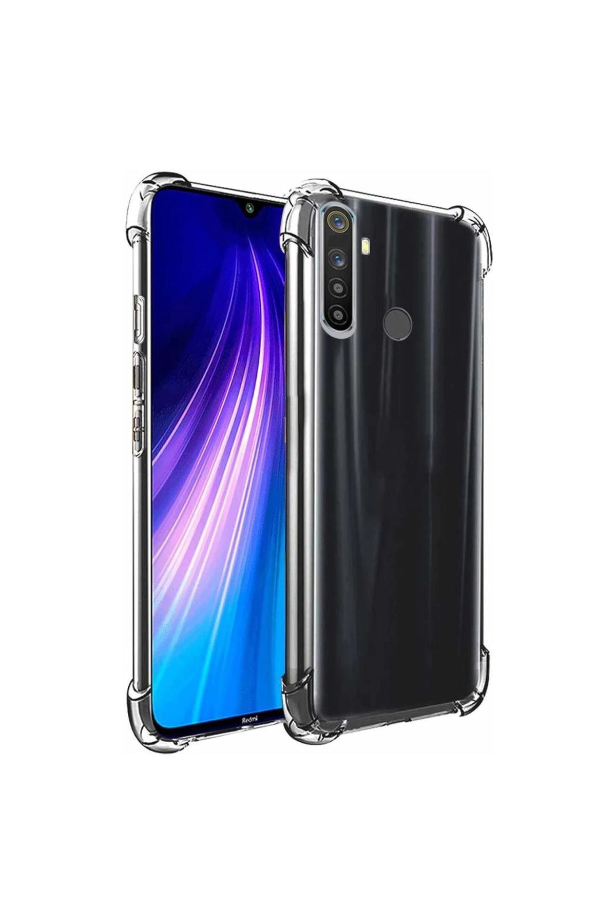 CaseArt Xiaomi Redmi Note 8 ile uyumlu Kapak Köşe Korumalı Airbag Antishock Şeffaf Silikon Kılıf