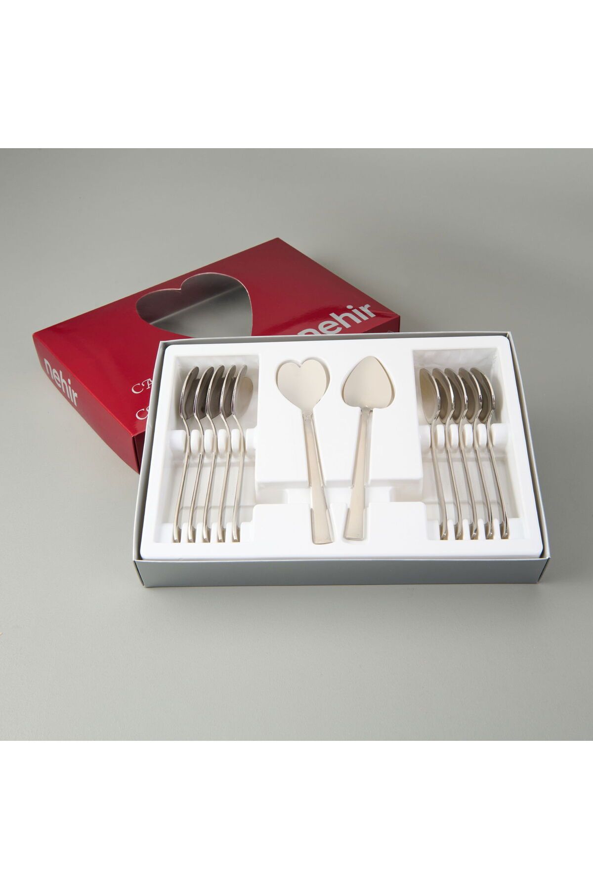 MATMEL Can Canan 12'li Kahve Kaşığı - Gri - 12,8 cm