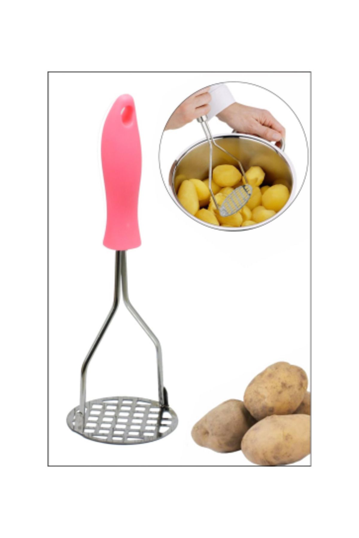STOREMAX ELZ RENKLİ SAPLI METAL PATATES EZİCİ FRNTR 1127478