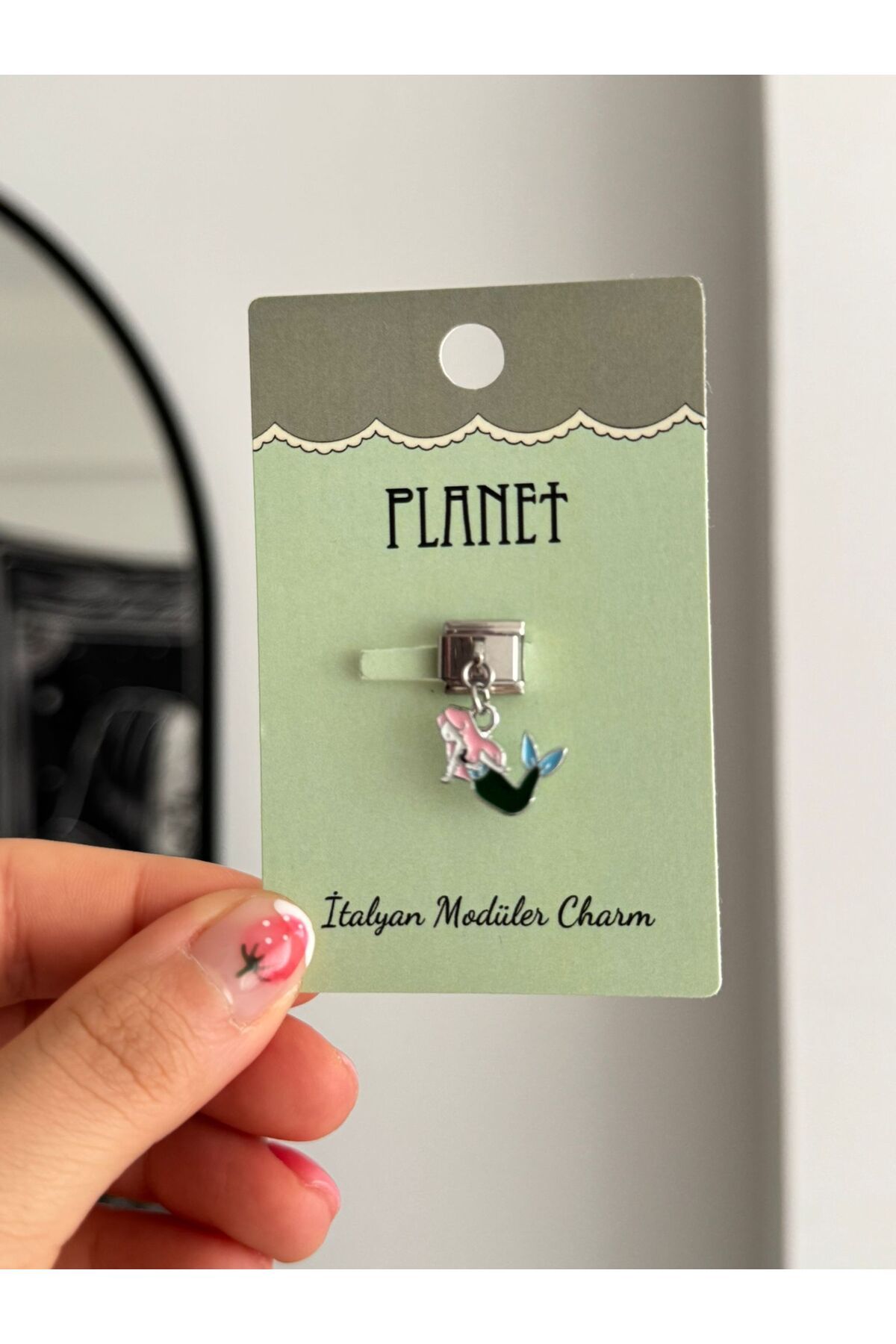 Planet Butik Deniz Kızı Sallantılı Kartlı İtalyan Charm