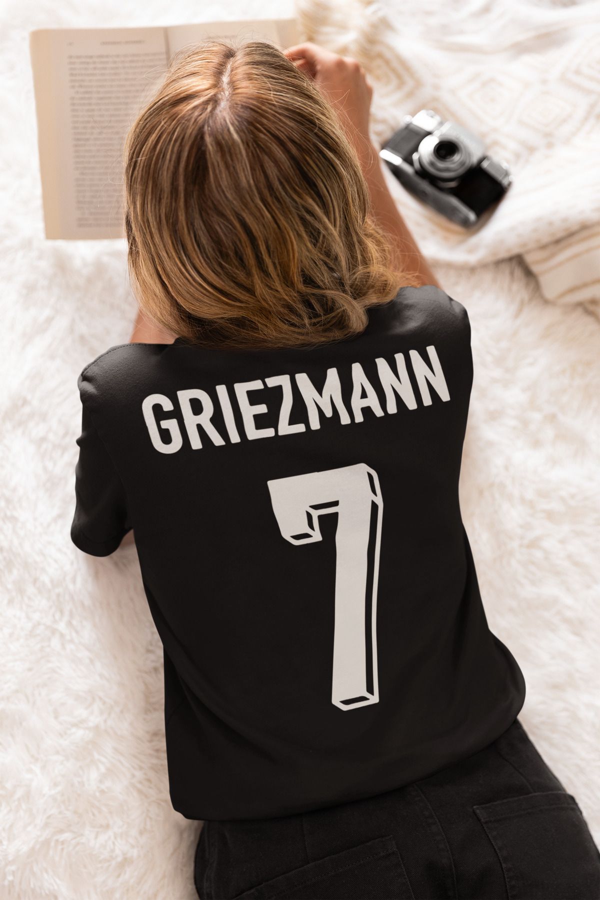 Biy Store Antoine Griezmann forma sırt futbol baskılı unisex kısa kollu tişört t-shirt