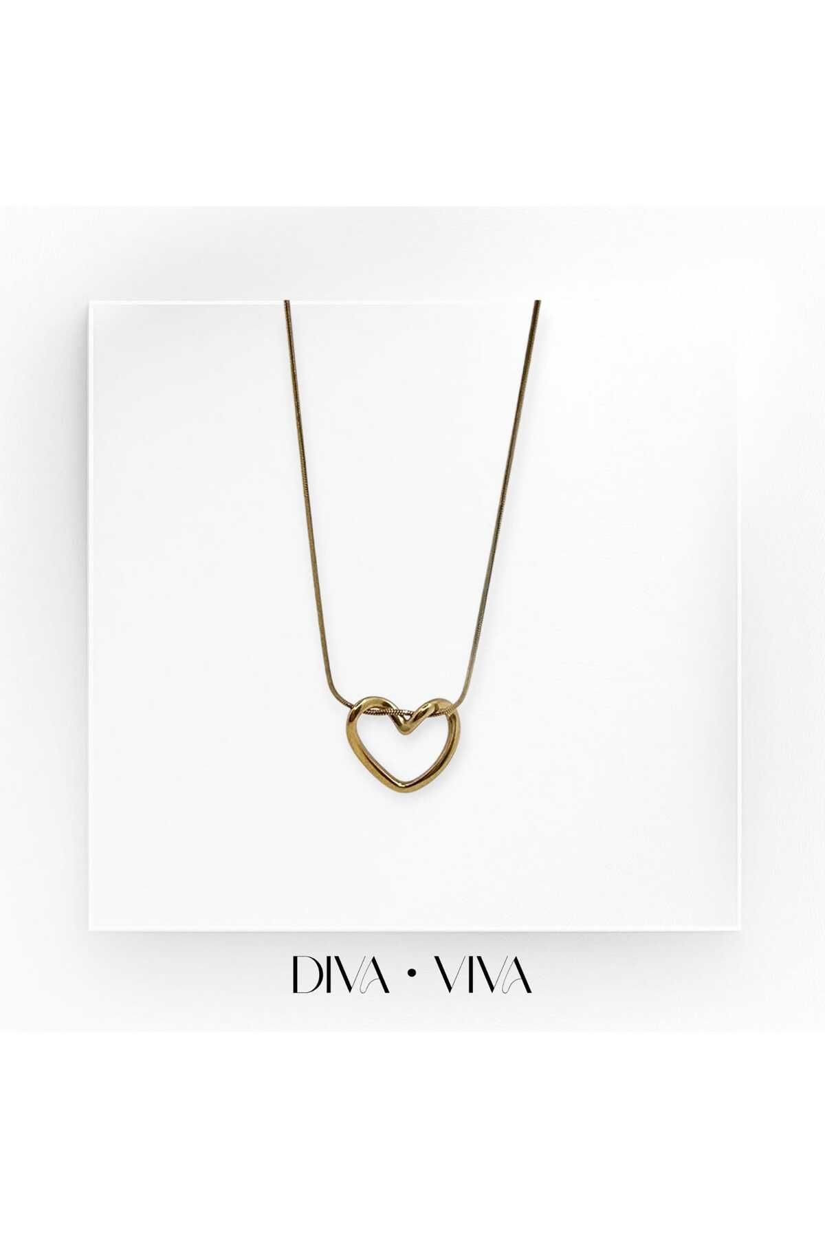 DivaViva Diva Viva - Çelik SteelHeart Kadın Kolye