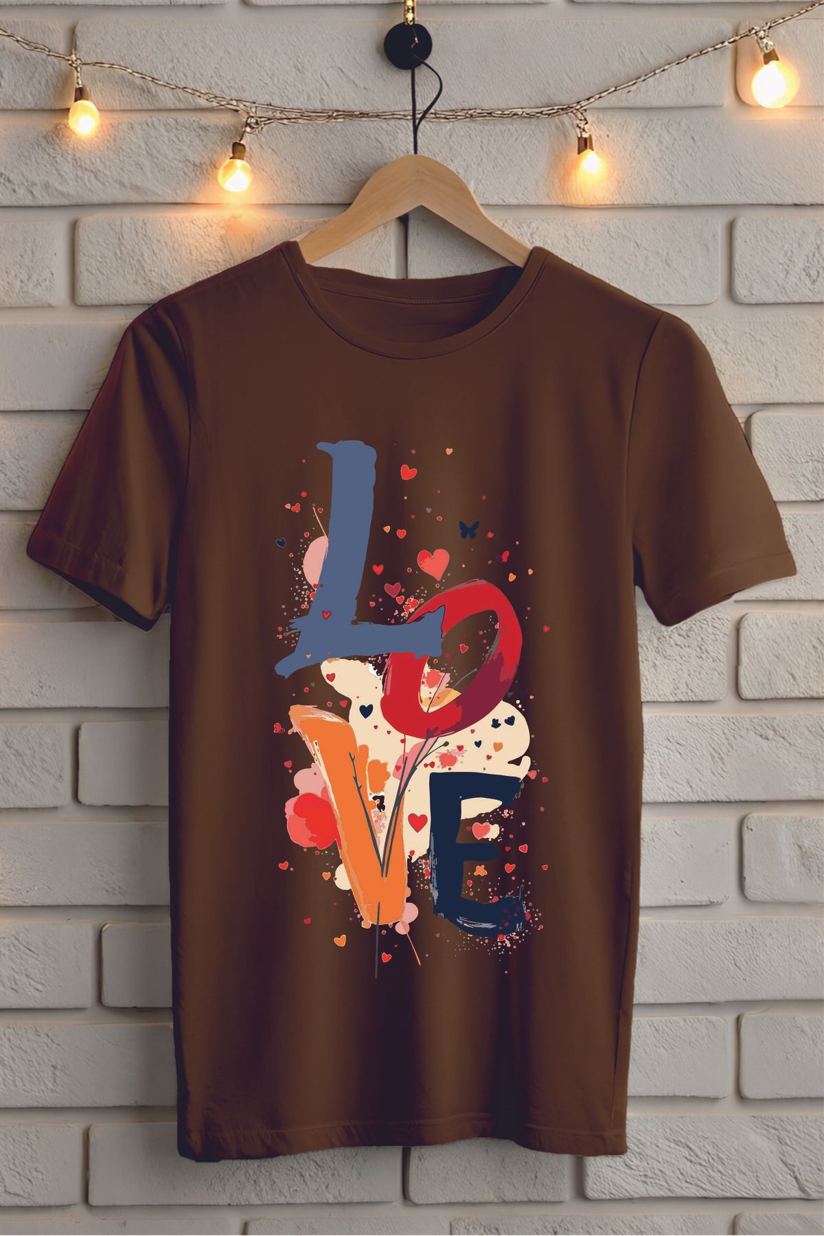 ModaSphere Love Baskılı Unisex Oversize Tişört