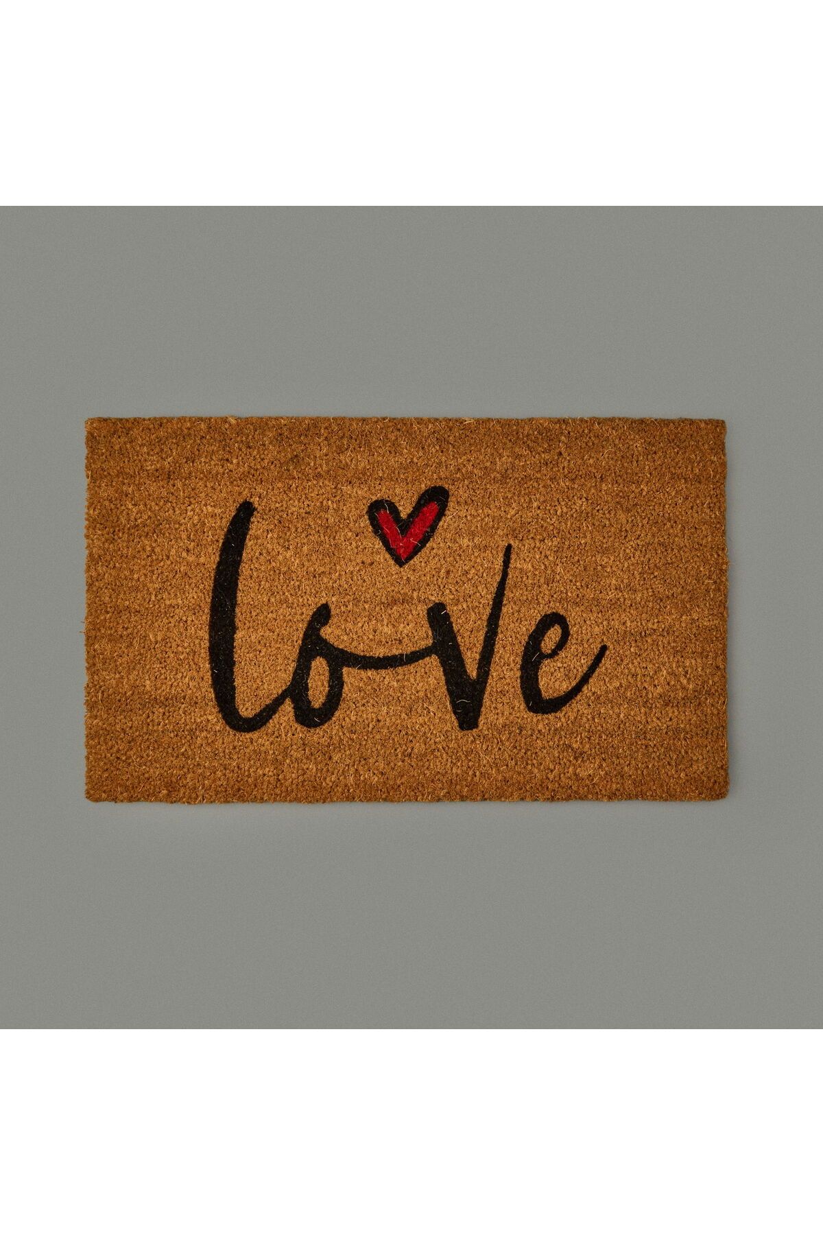 MATMEL Home Kalpli Love Kapı Önü Paspası - Bej - 35x60 cm