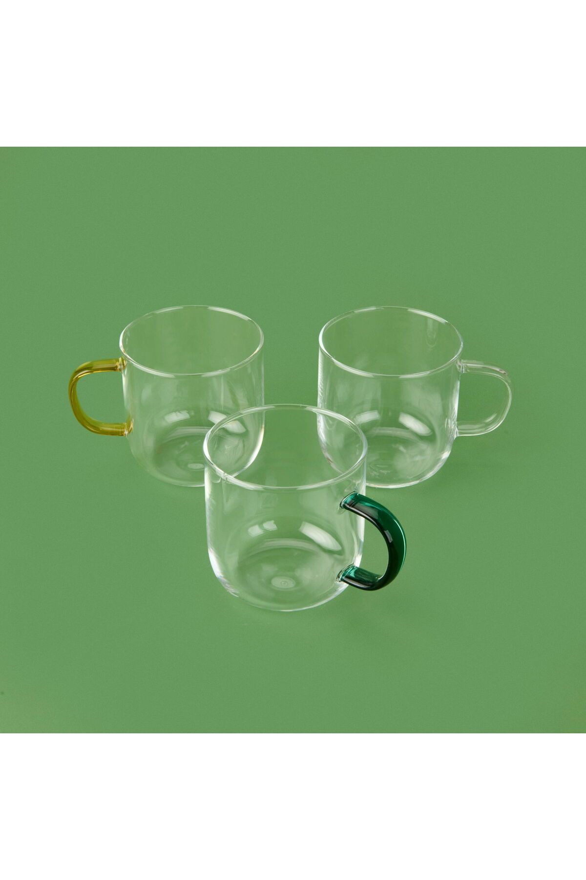 ASPARTAM Glassware Renkli Kulplu Borosilikat Cam Kupa - - 320 ml