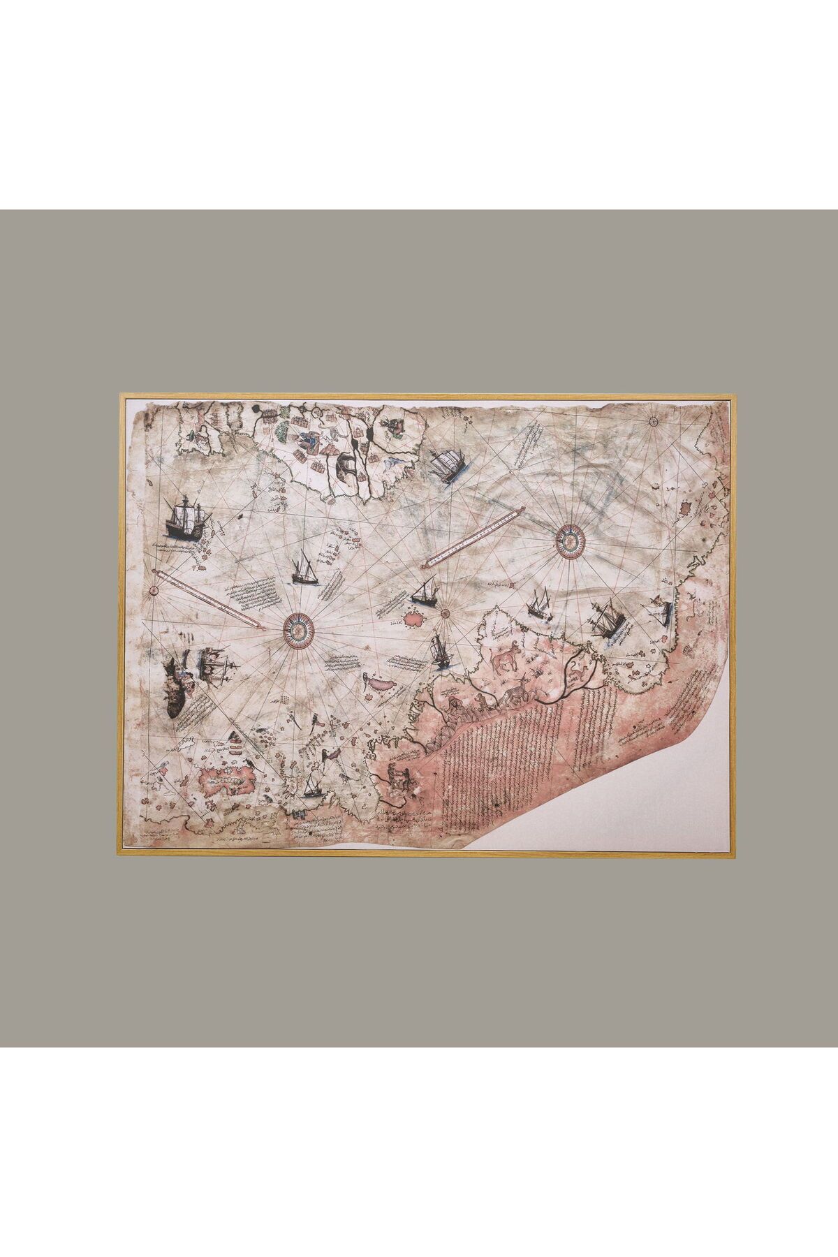 ASPARTAM Piri Reis Tablo - Açık Kahverengi - 120x90 cm